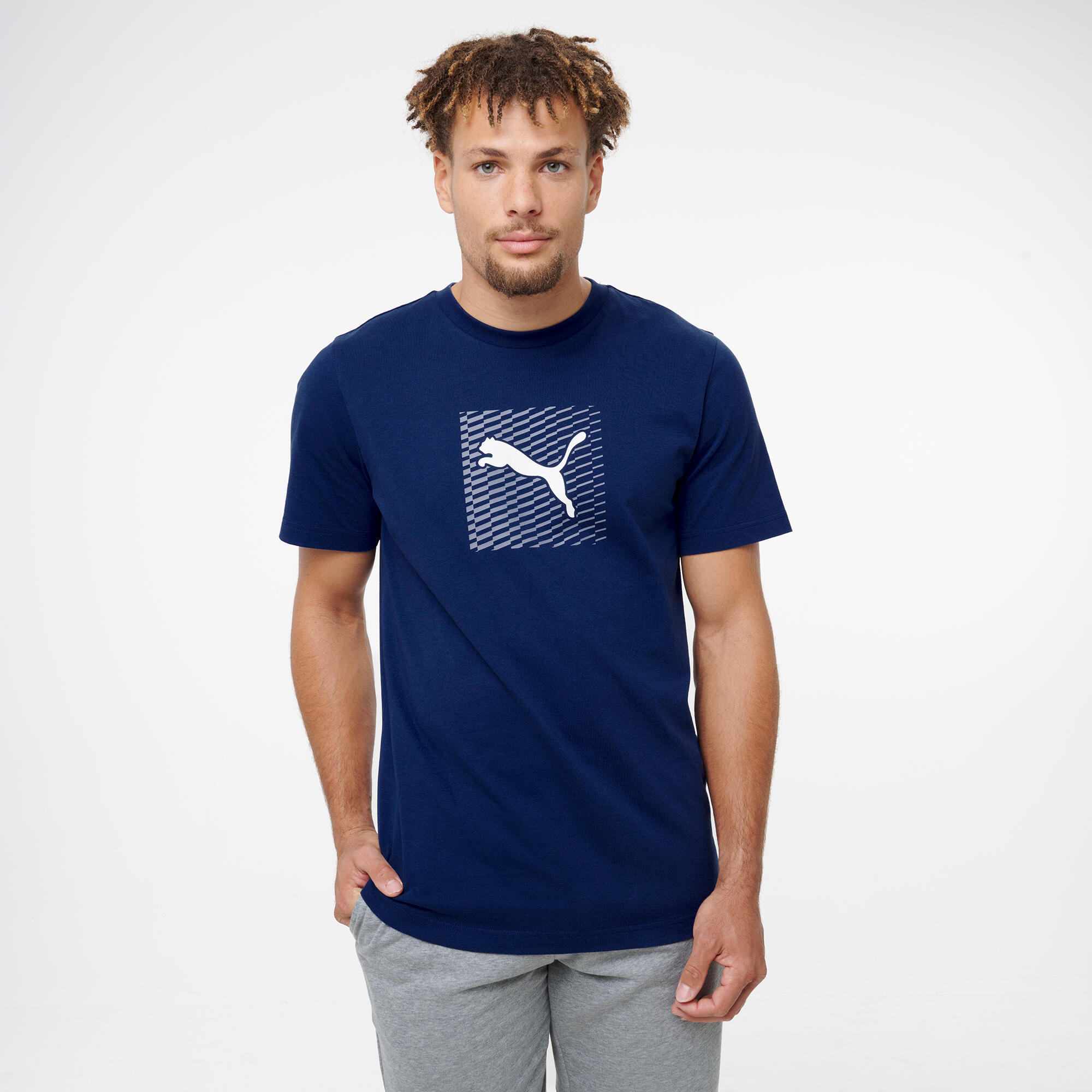 T-Shirt Herren Baumwolle - marineblau