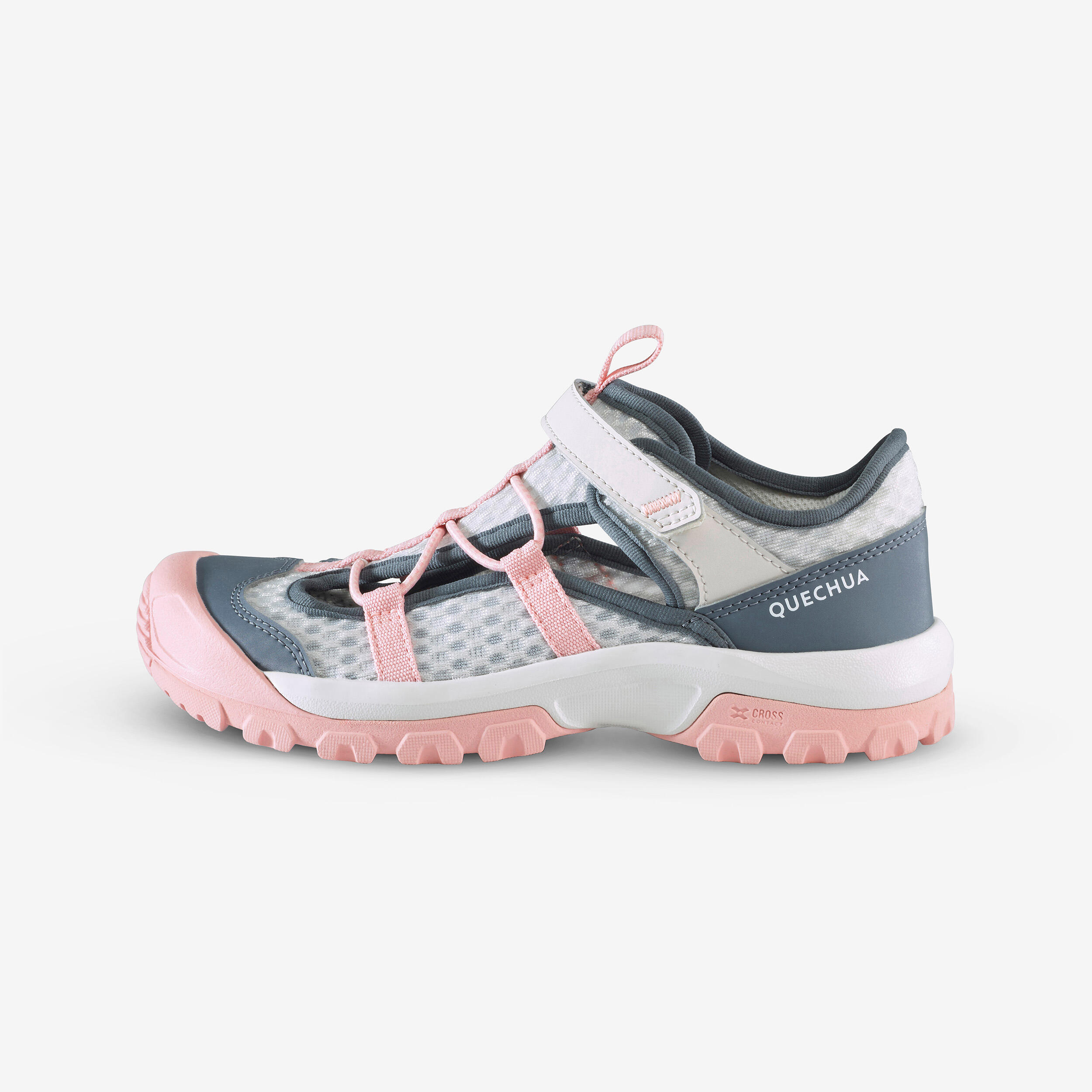 Trekkingsandalen Kinder 28–39 leicht mit Klettverschluss Wandern - MH900 rosa