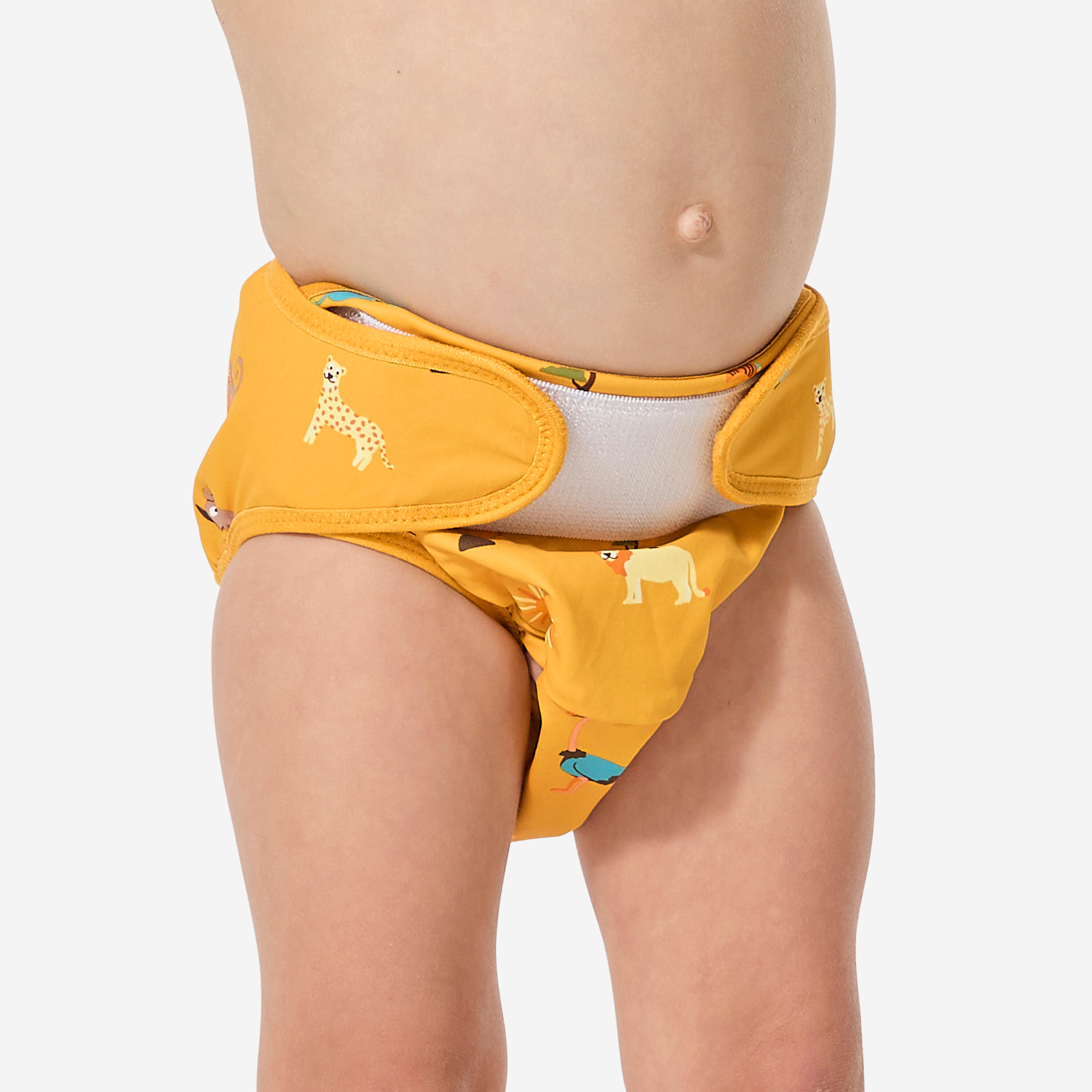 Schwimmwindel Baby waschbar - Wild gelb