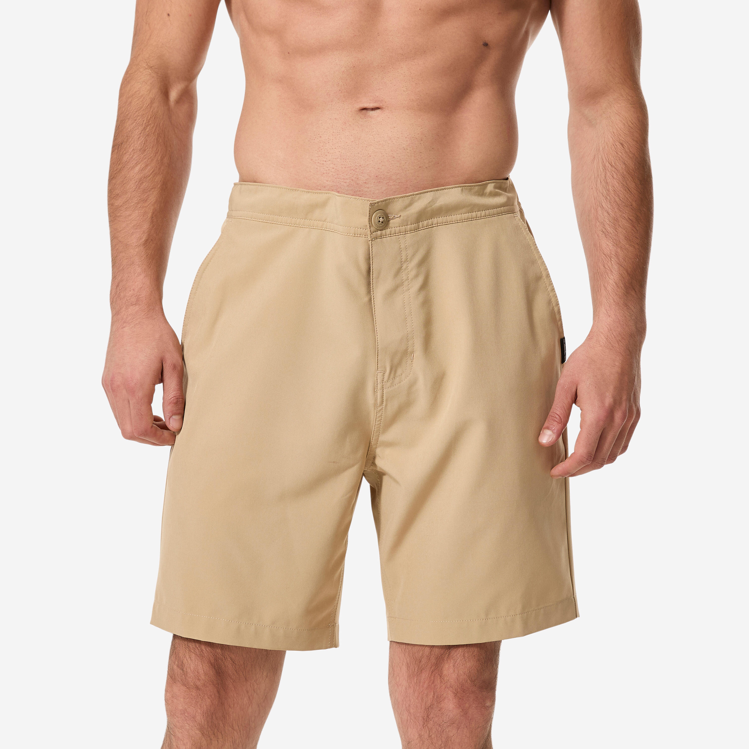Boardshorts lang teilelastischer Bund Quiksilver Amphibian 19'' beige