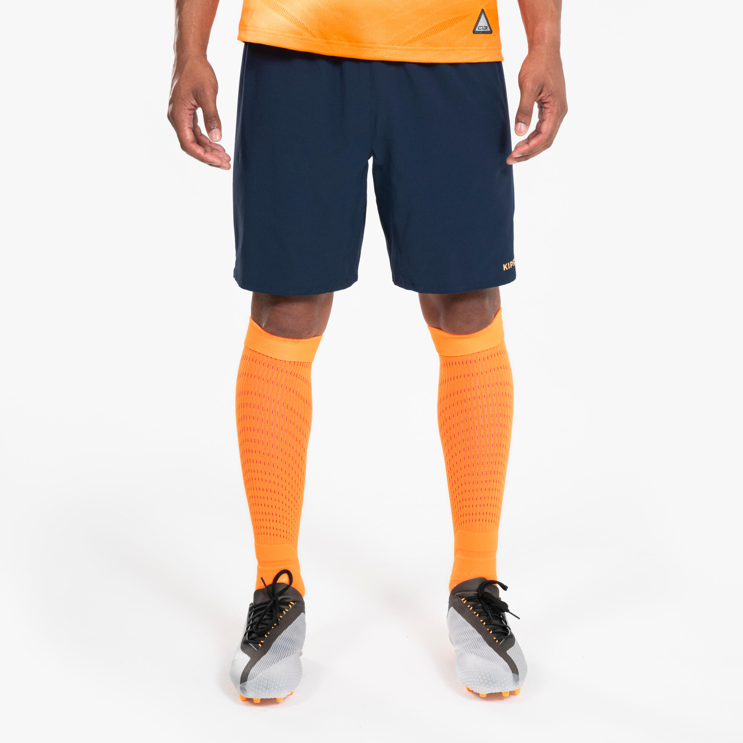 Damen/Herren Fußball Shorts - CLR marineblau/orange