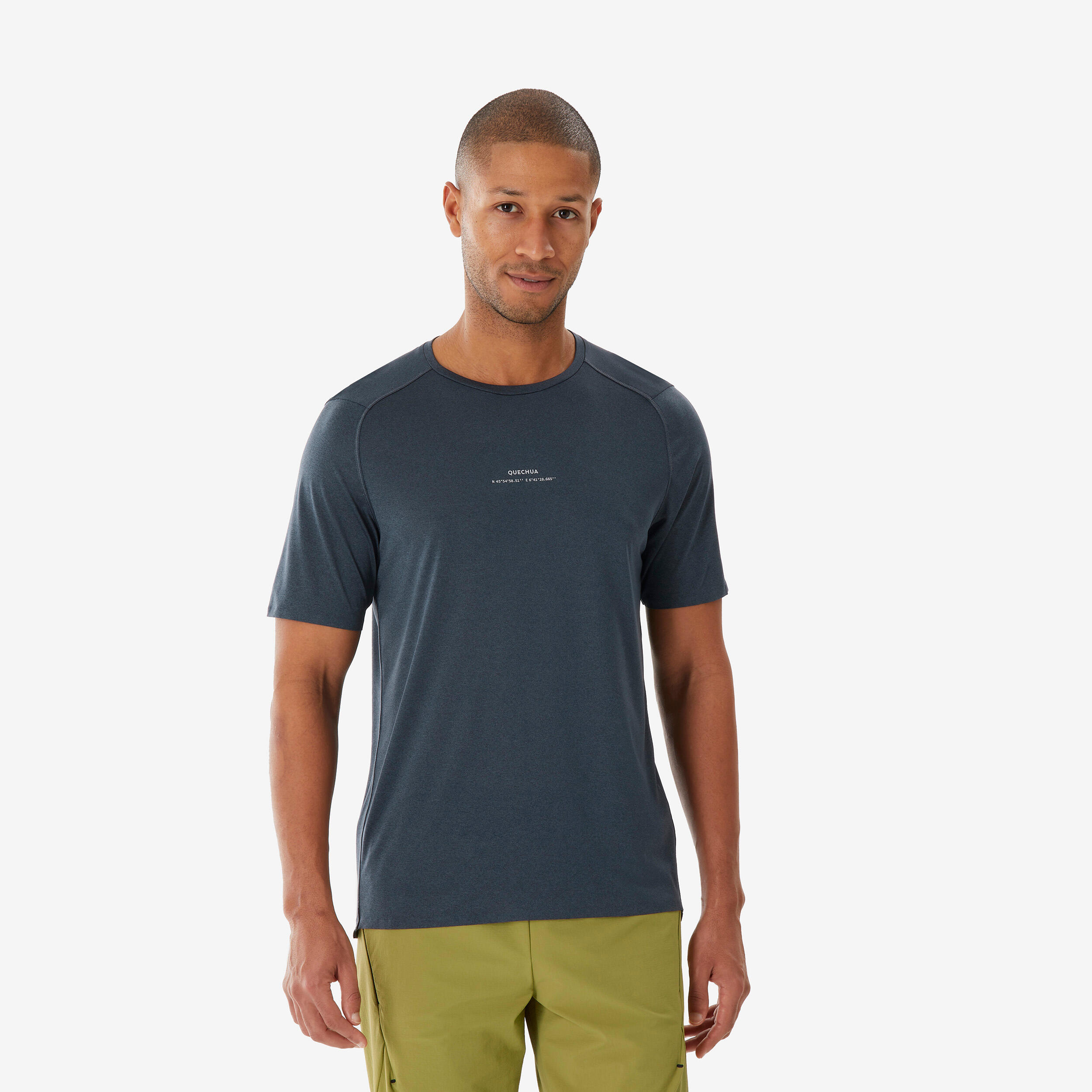 Wandershirt Herren kurzerm - MH500 grau