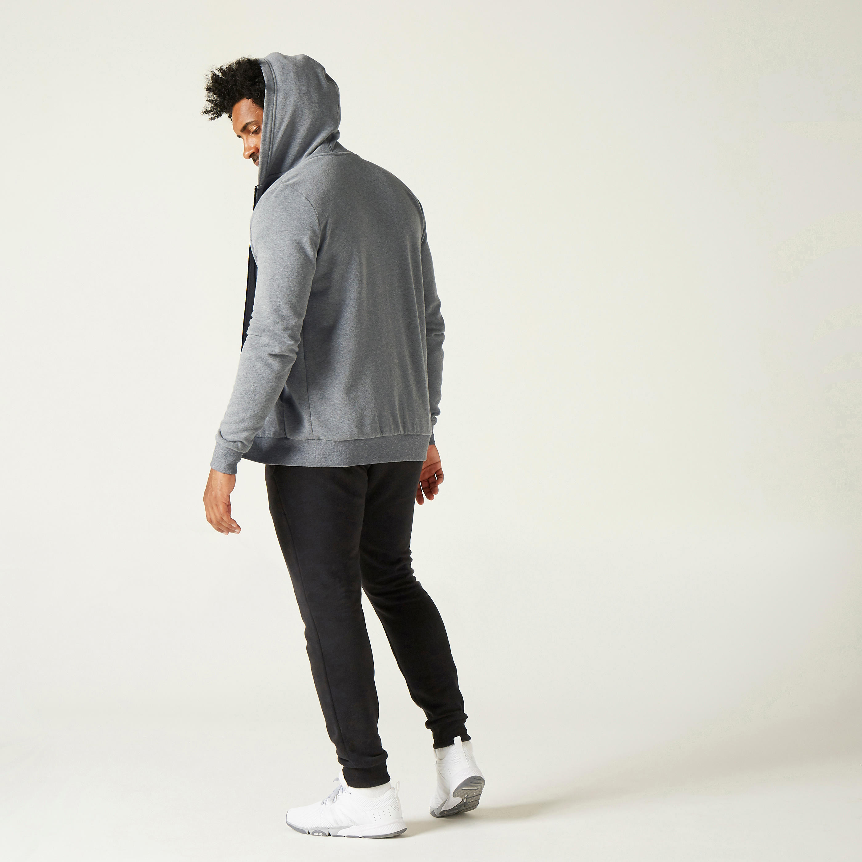 Kapuzenjacke Herren Fitness ‒ 100 grau