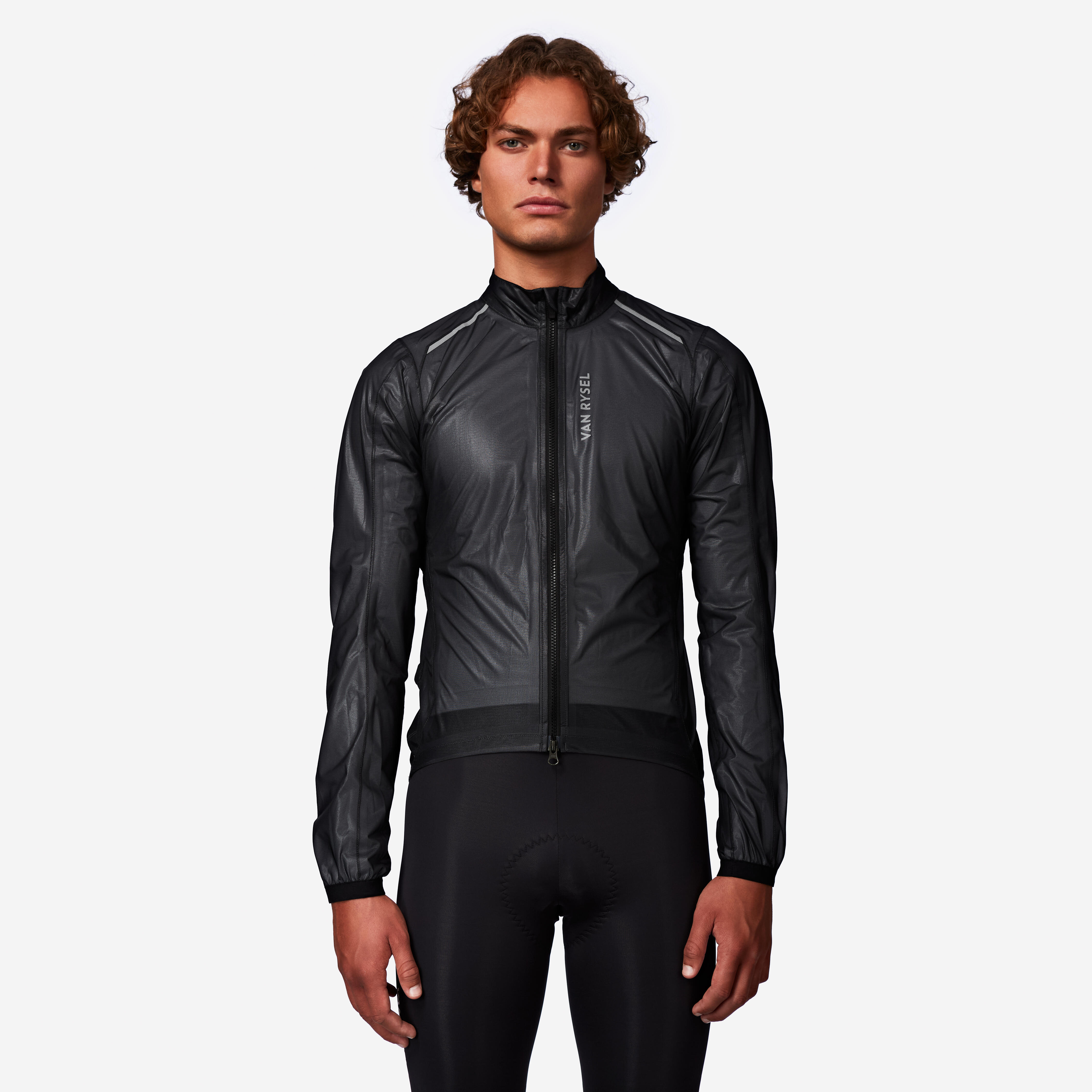 Rennrad Regenjacke langarm Racer Ultralight Herren schwarz