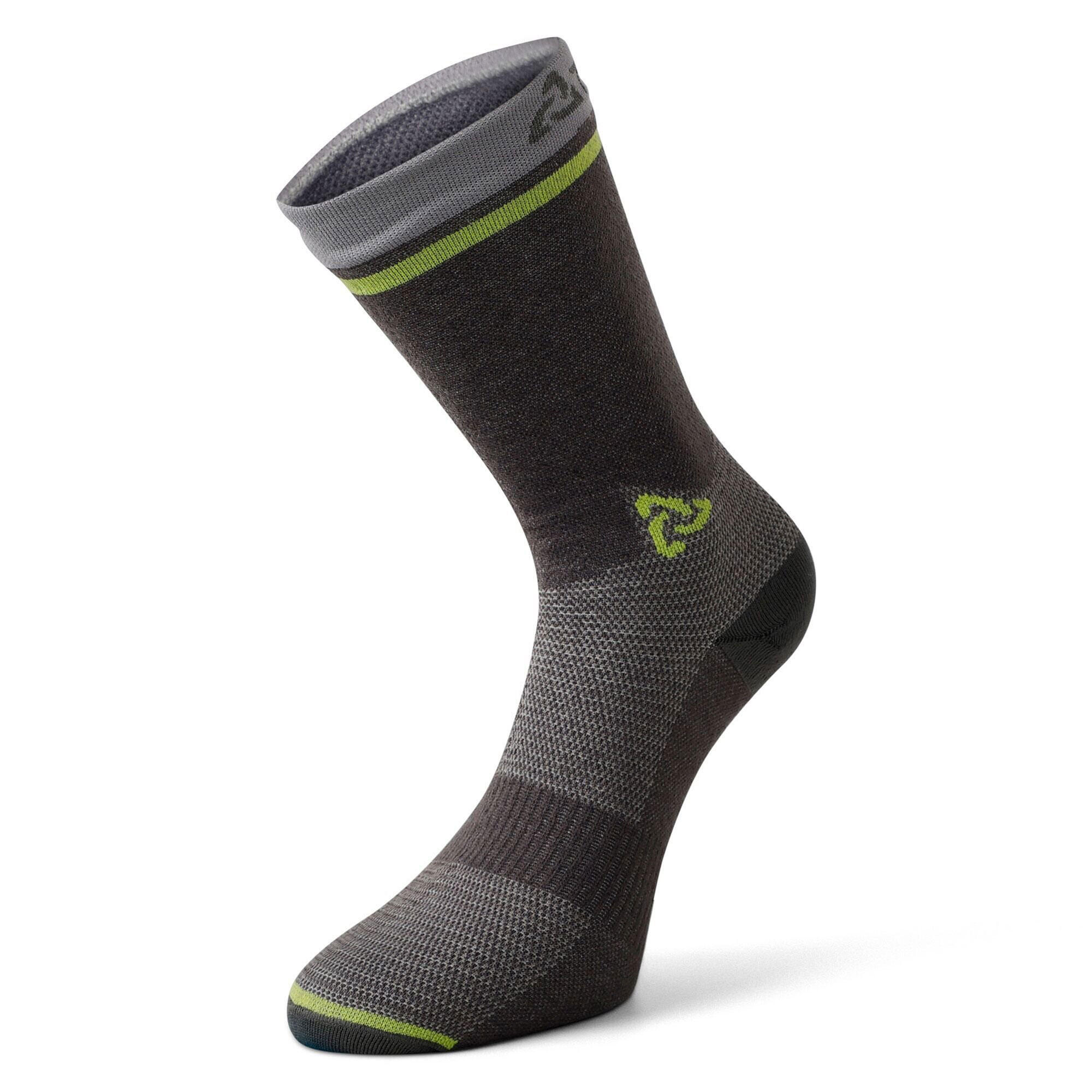 Segelsocken Damen/Herren Coolmax grau/gelb
