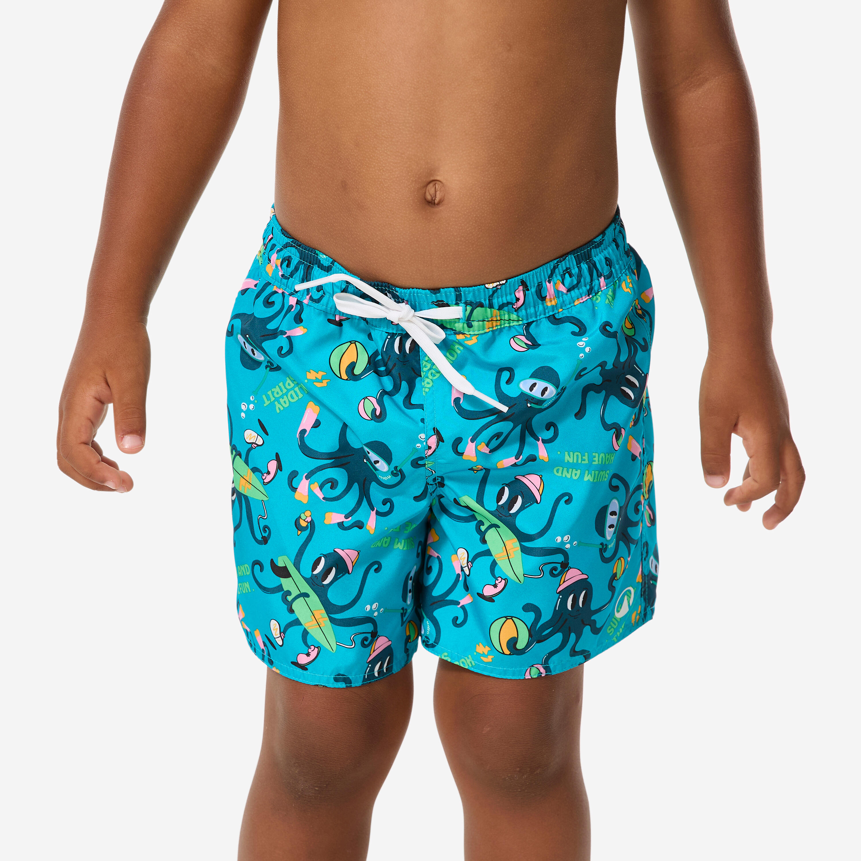 Boardshorts Surfen Kinder 100 Fun türkis