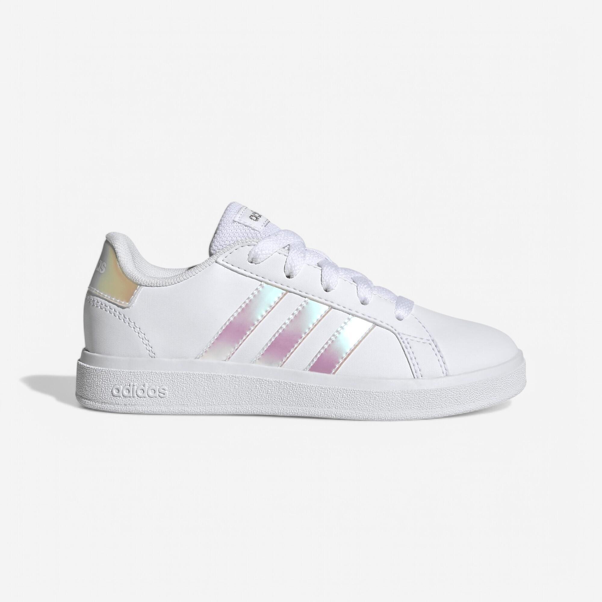 Tennisschuhe Schnürschuhe Kinder - Grand Court Lifestyle weiss/rosa