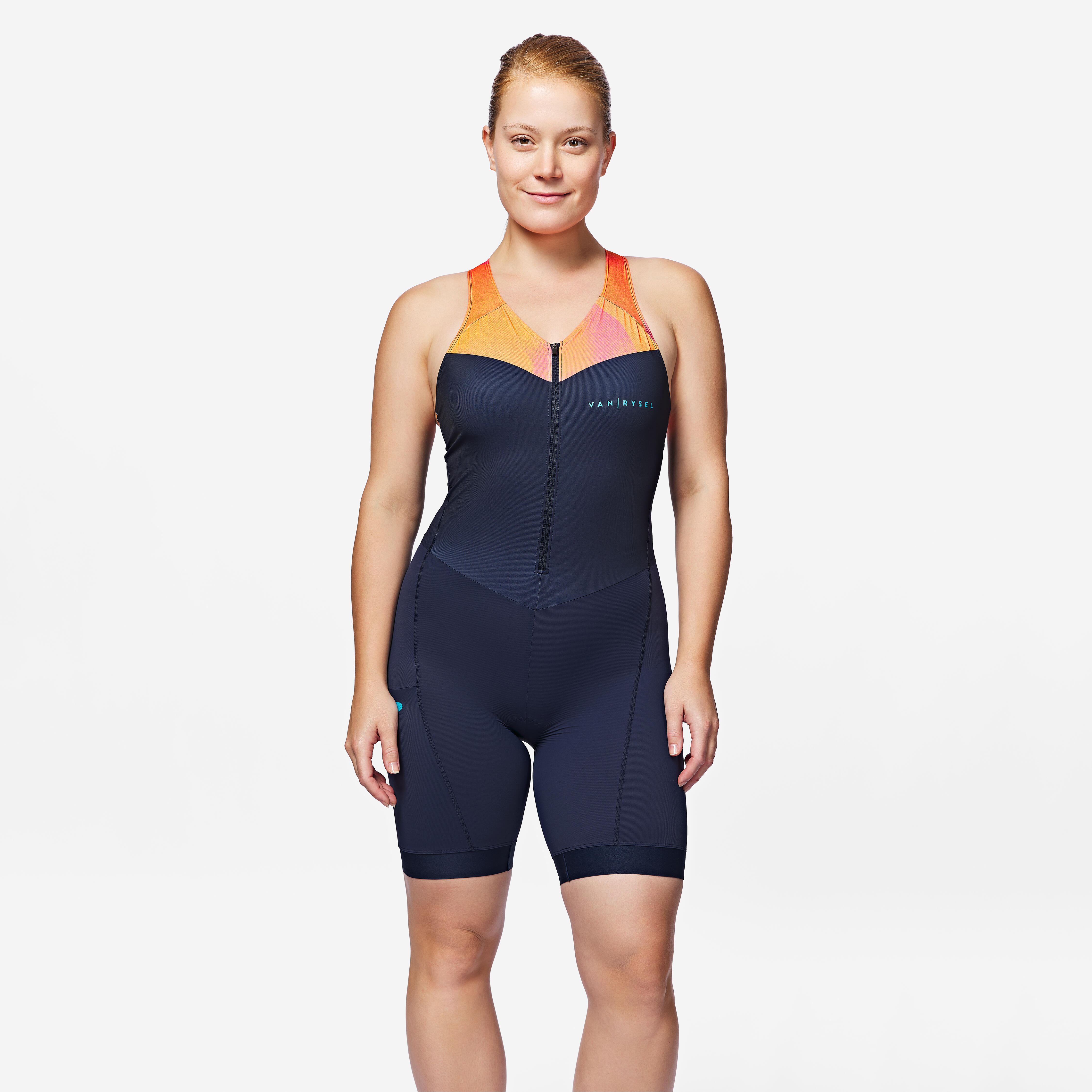 Triathlonanzug Damen Kurzdistanz ‒ SD blau/orange