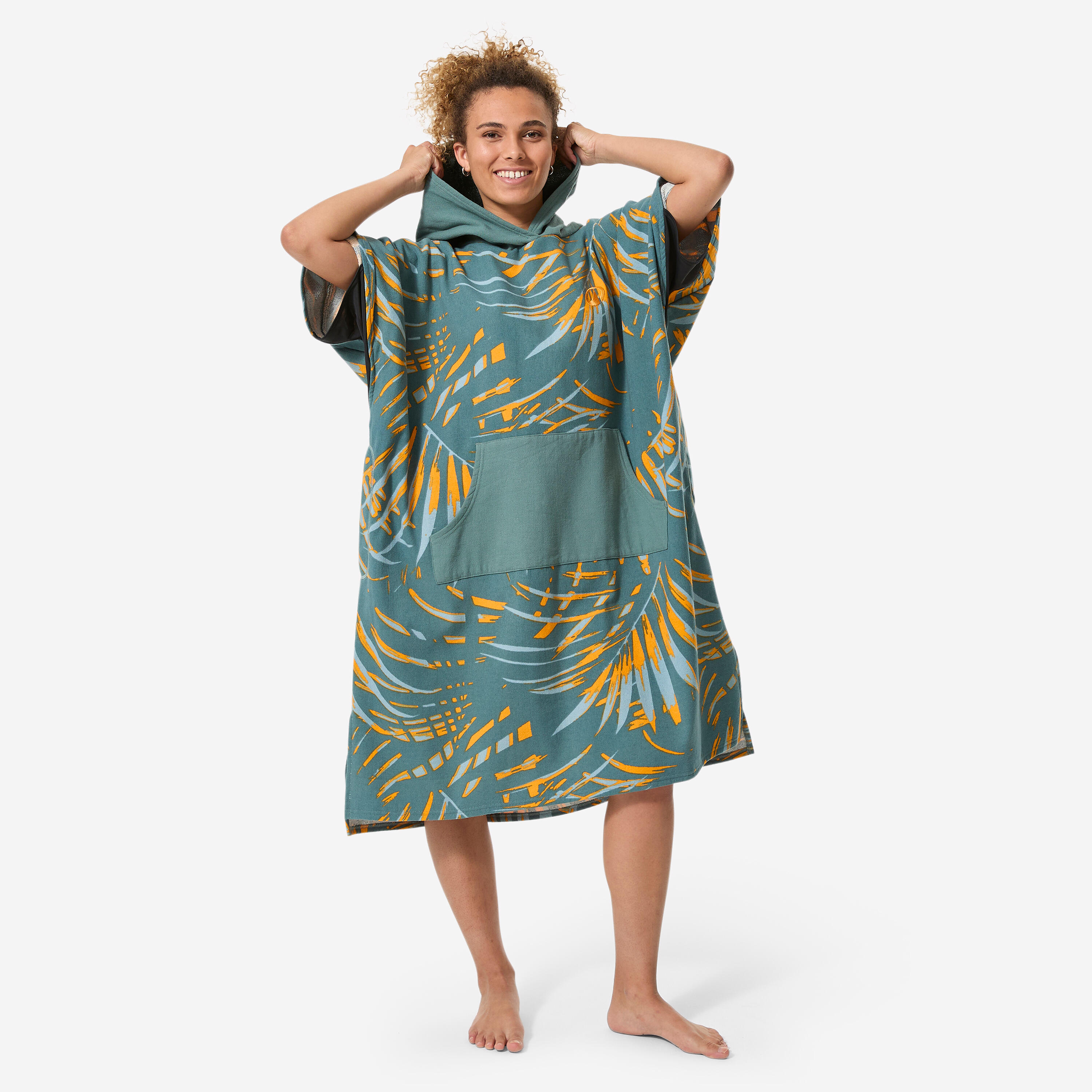 Surf-Poncho Erwachsene ab 150 cm 500 Leaf khaki