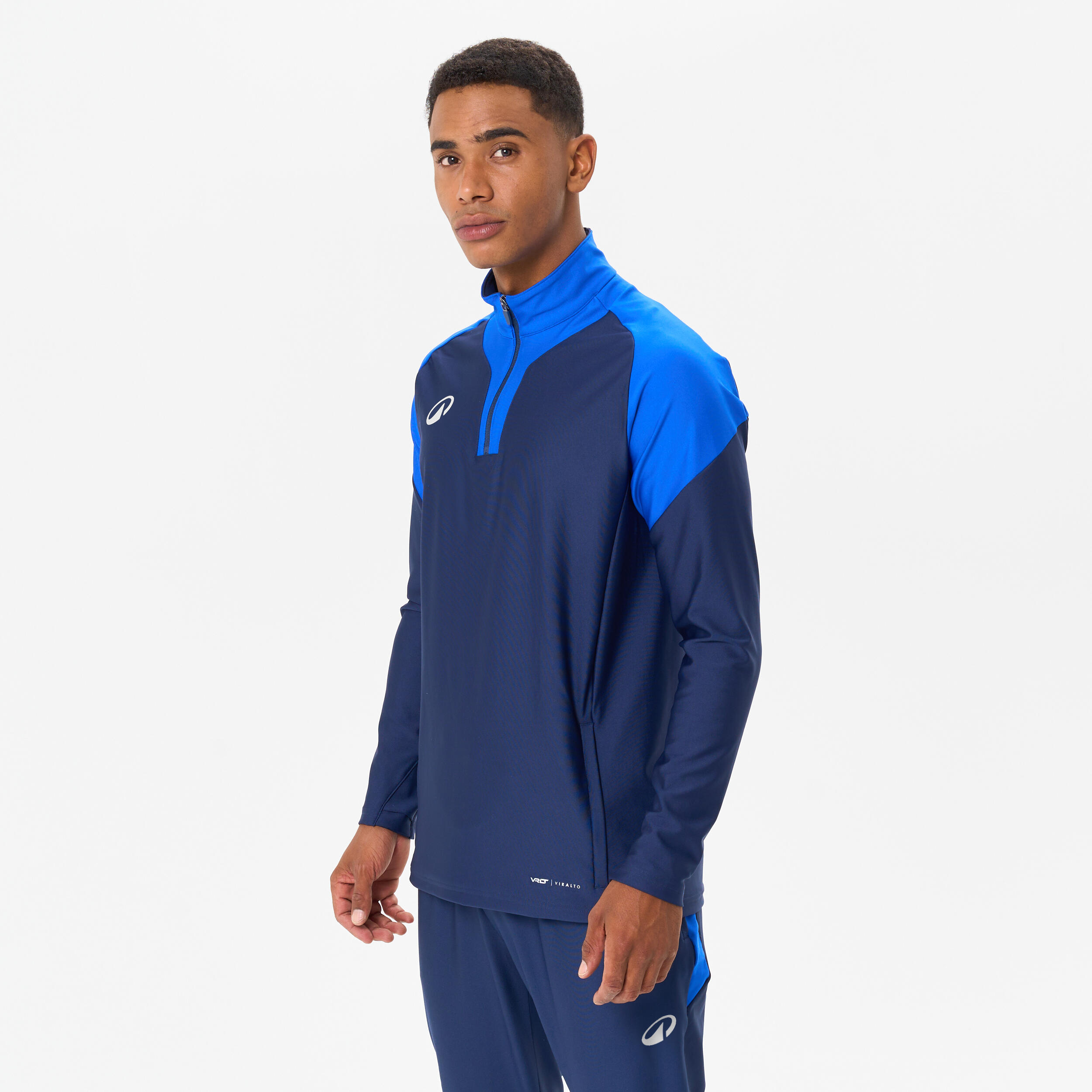 Damen/Herren Fußball Sweatshirt mit Reißverschluss - Viralto marineblau/blau
