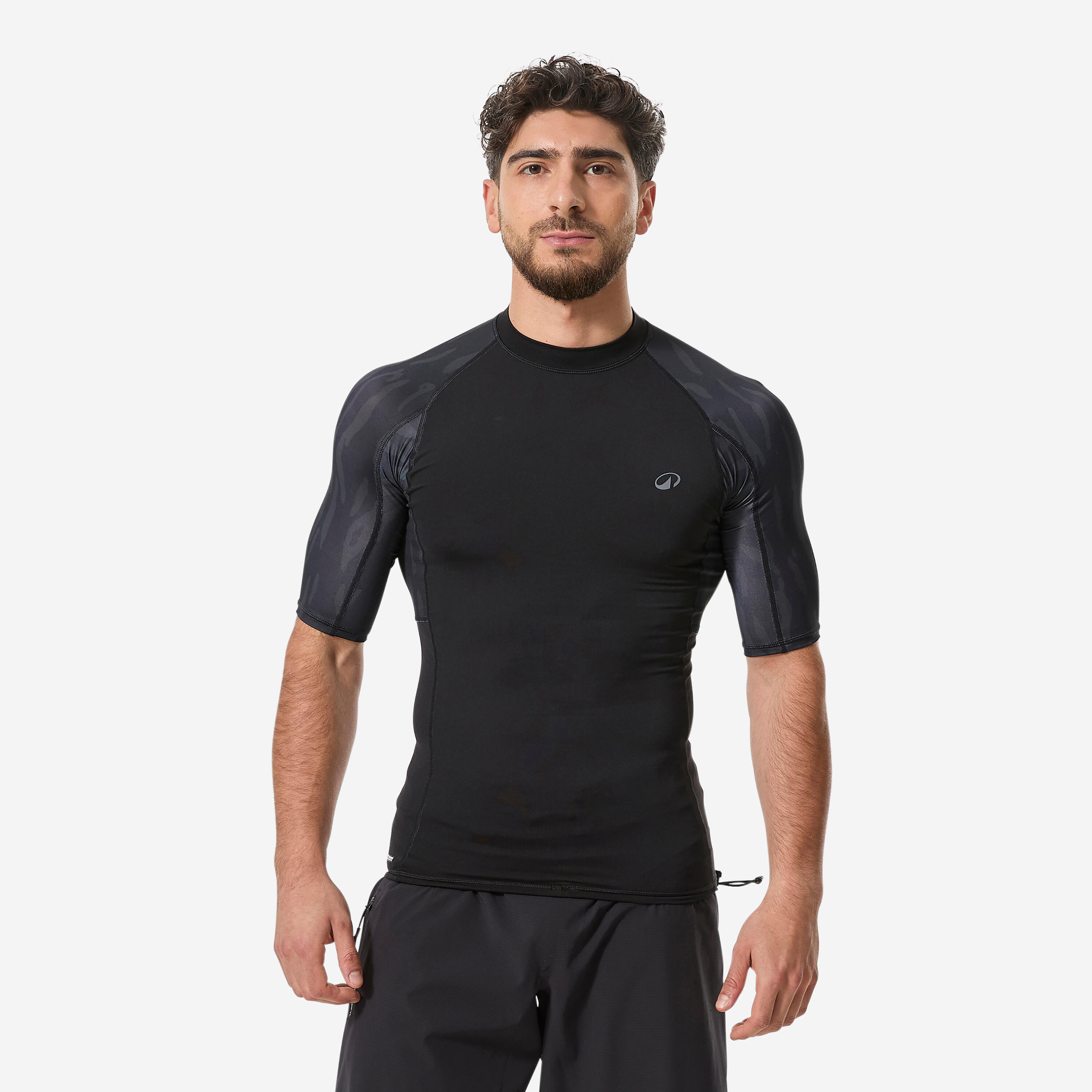 UV-Shirt Herren kurzarm 500 Beast schwarz