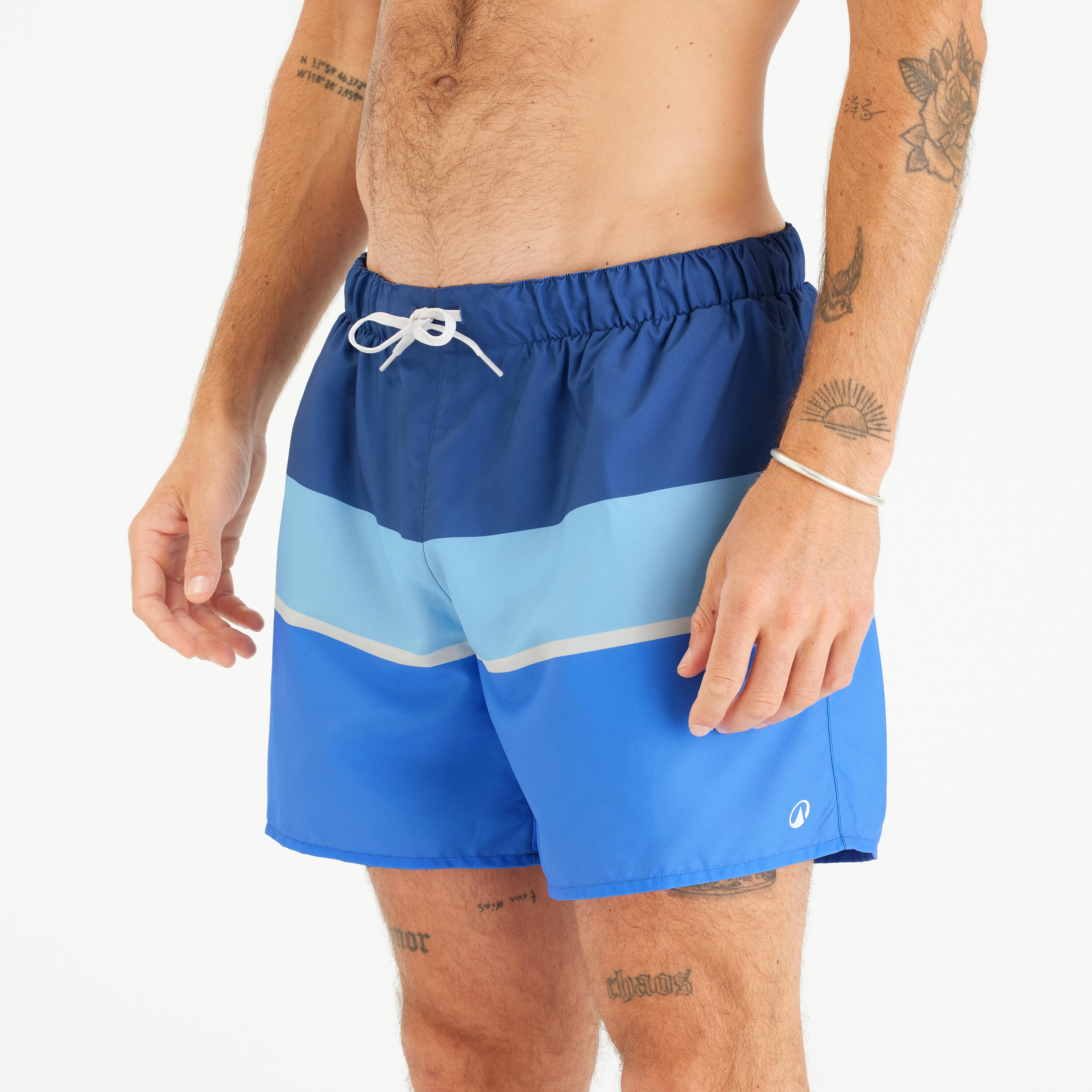 Boardshorts Herren kurz 100 Strippy 15" blau