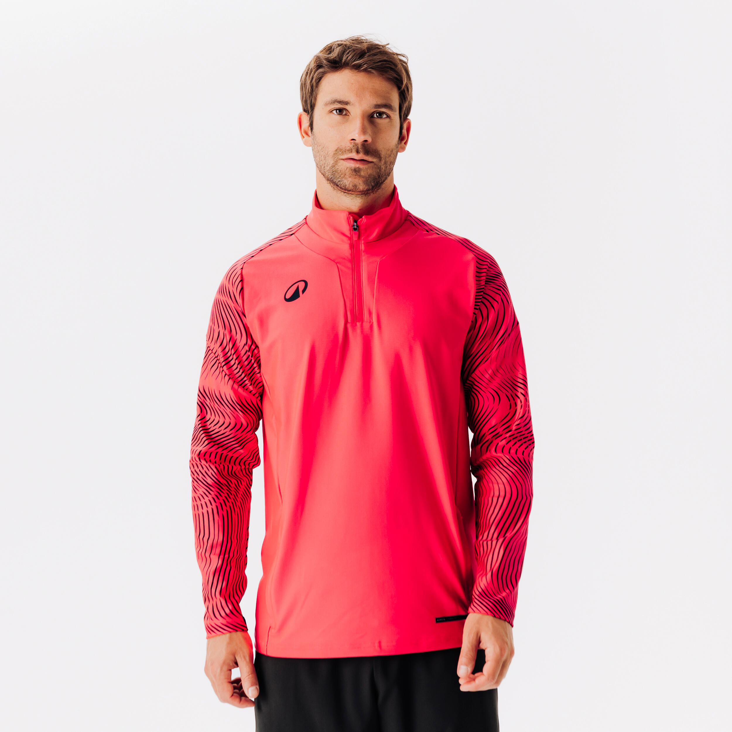Fußball Sweatshirt 1/2 Zip - Viralto Wavy Club rosa/schwarz