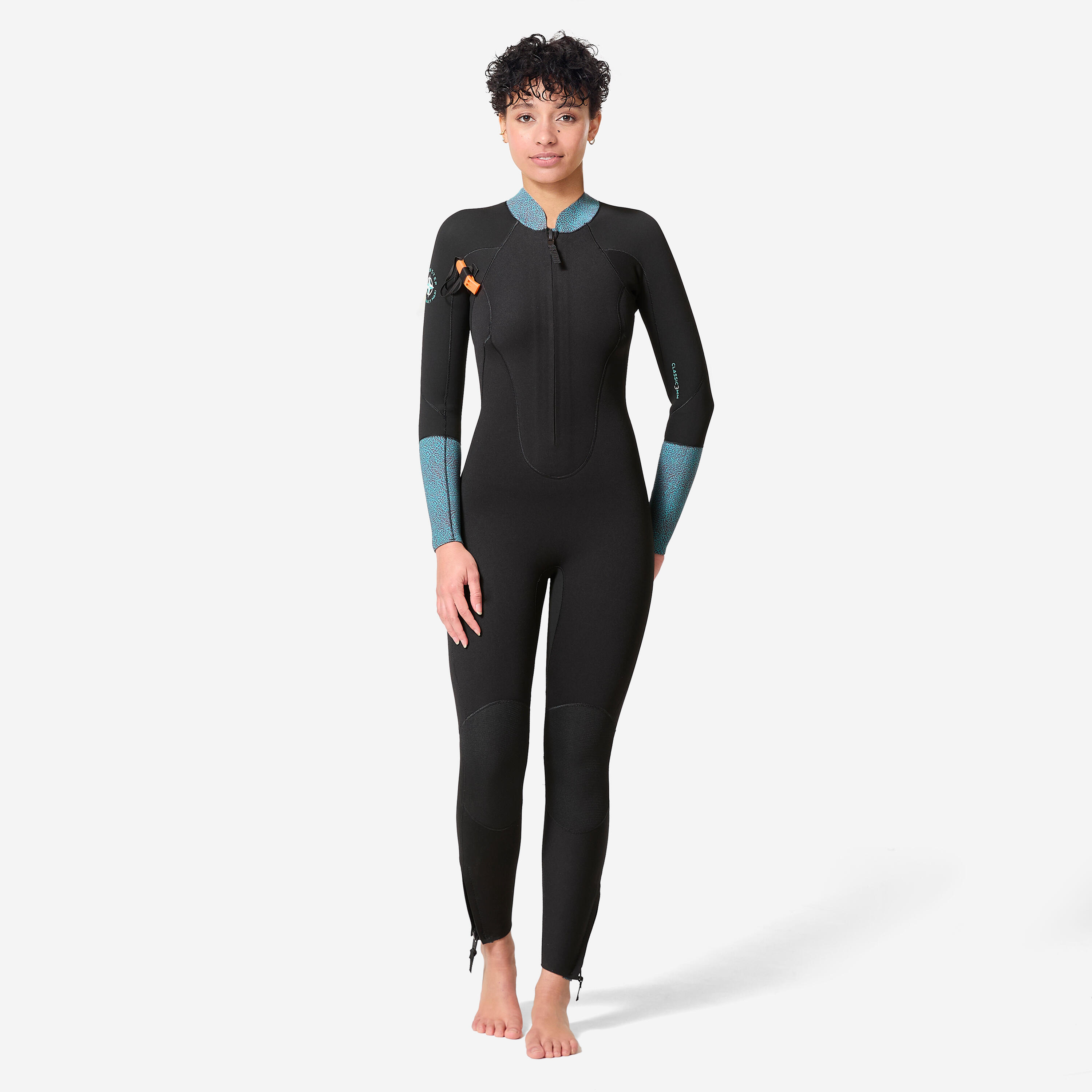 Neoprenanzug Tauchen Damen 3/2 mm Zweiwege-Reißverschluss Classic