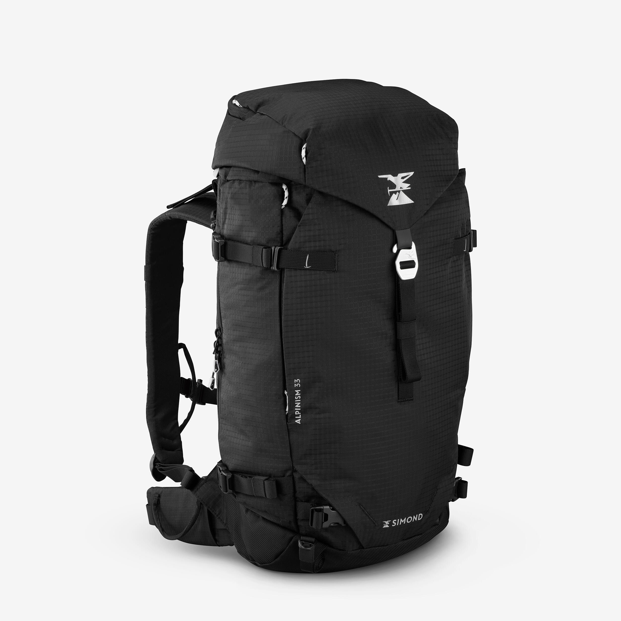 Rucksack Bergsteigen vielseitig modulierbar - Alpinism 33 L schwarz