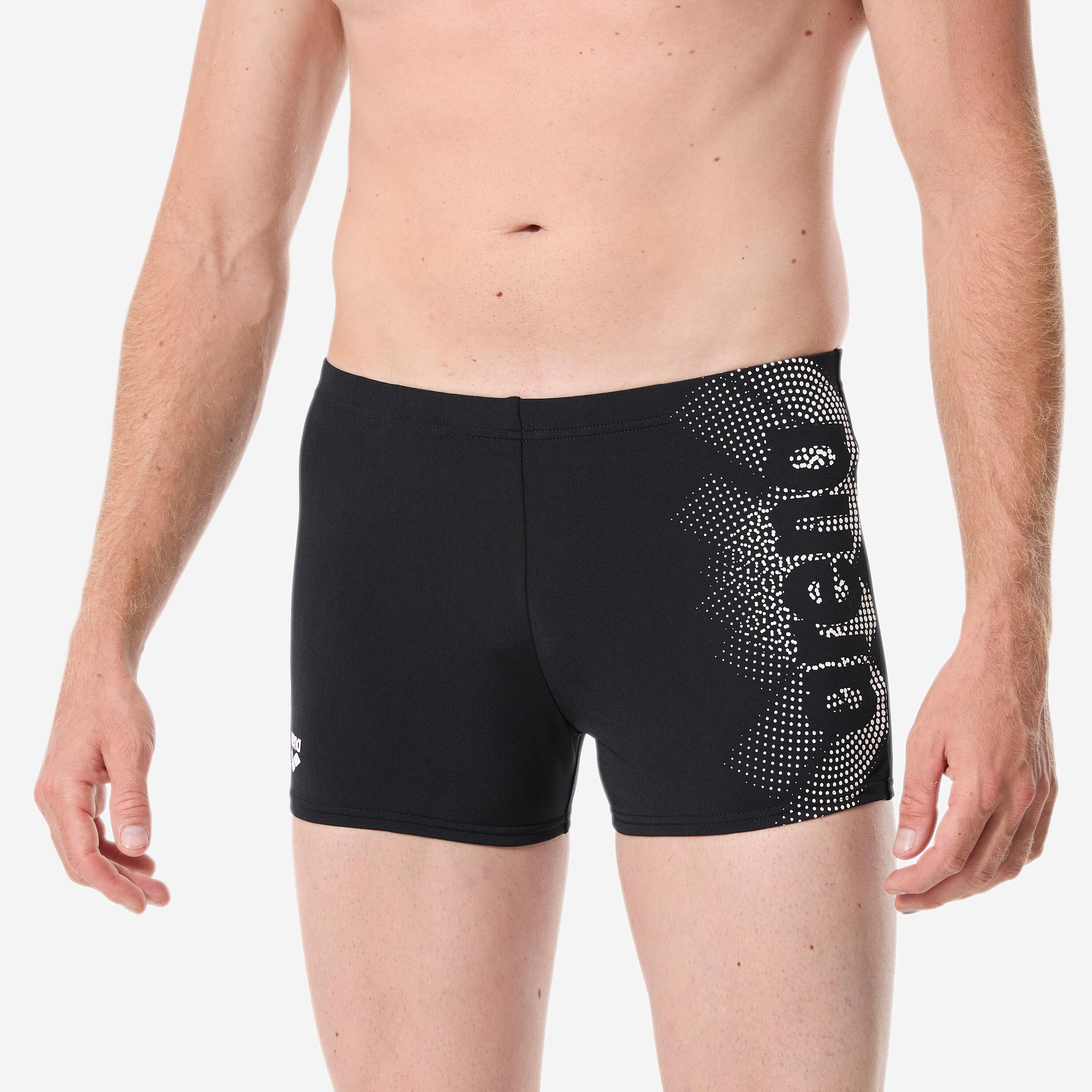 Badehose Boxer Herren - Graphic schwarz/weiß