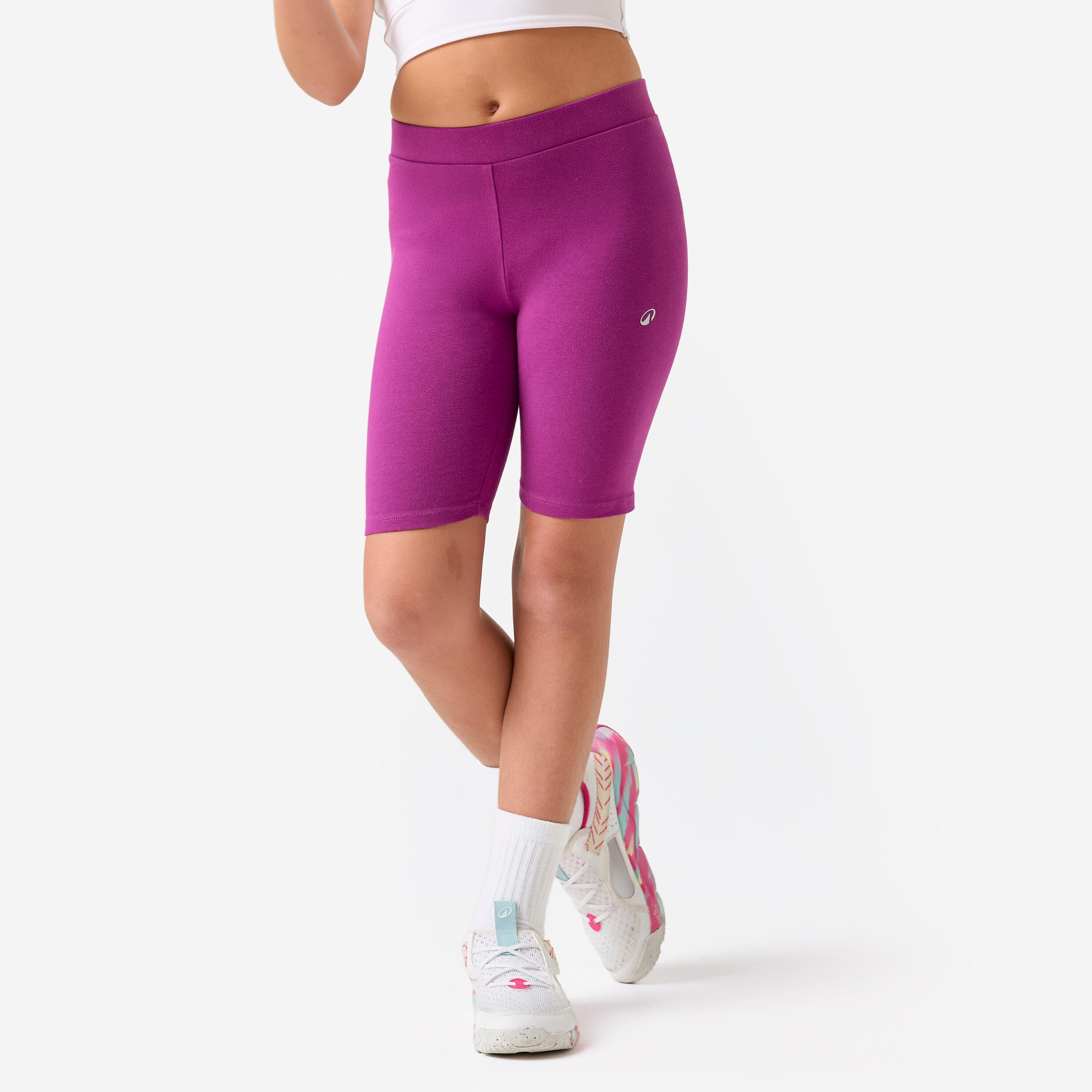 Shorts Radlerhose Kinder Mädchen Baumwolle Multisport - violett