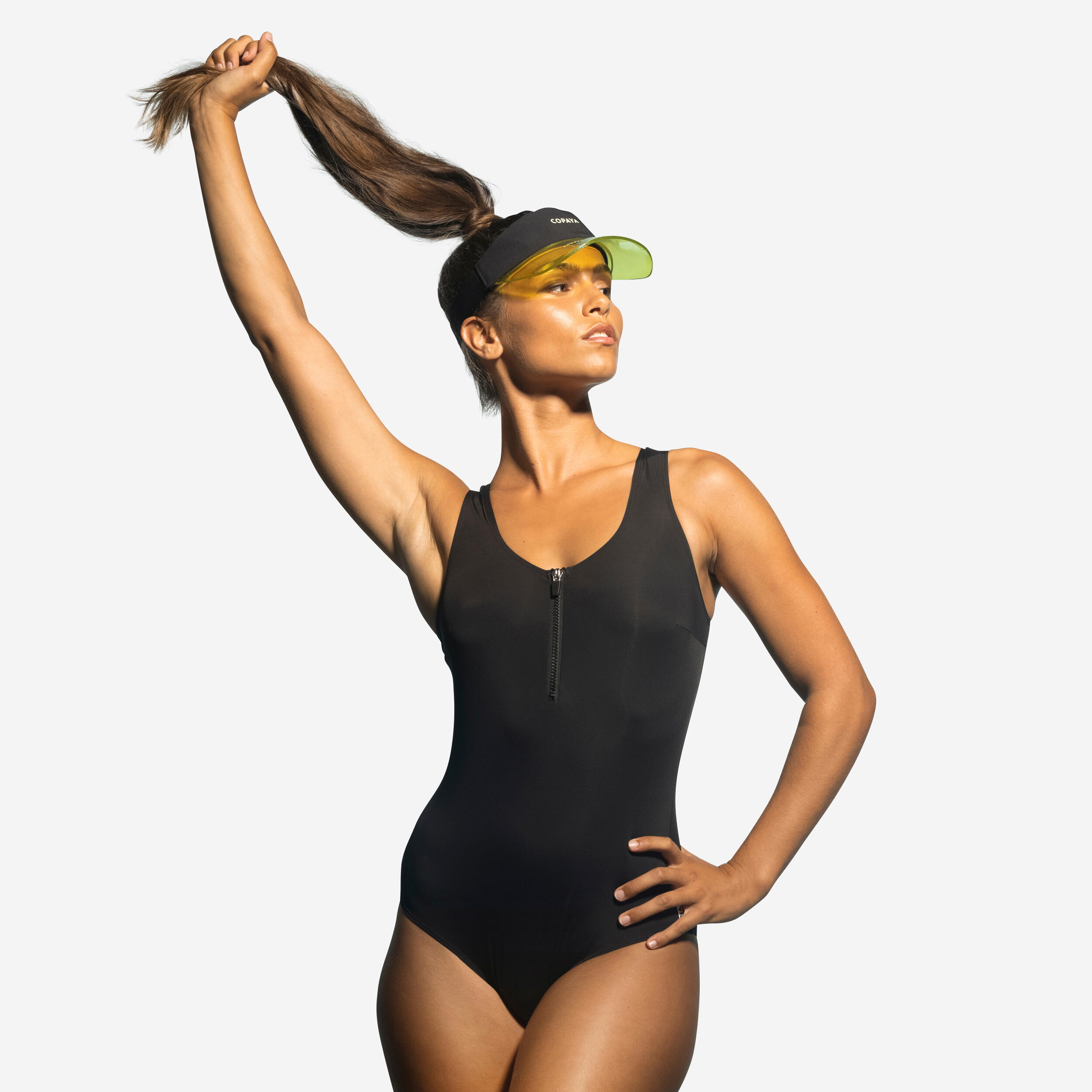Badeanzug Damen Aquagym Aquabiking - Lio schwarz