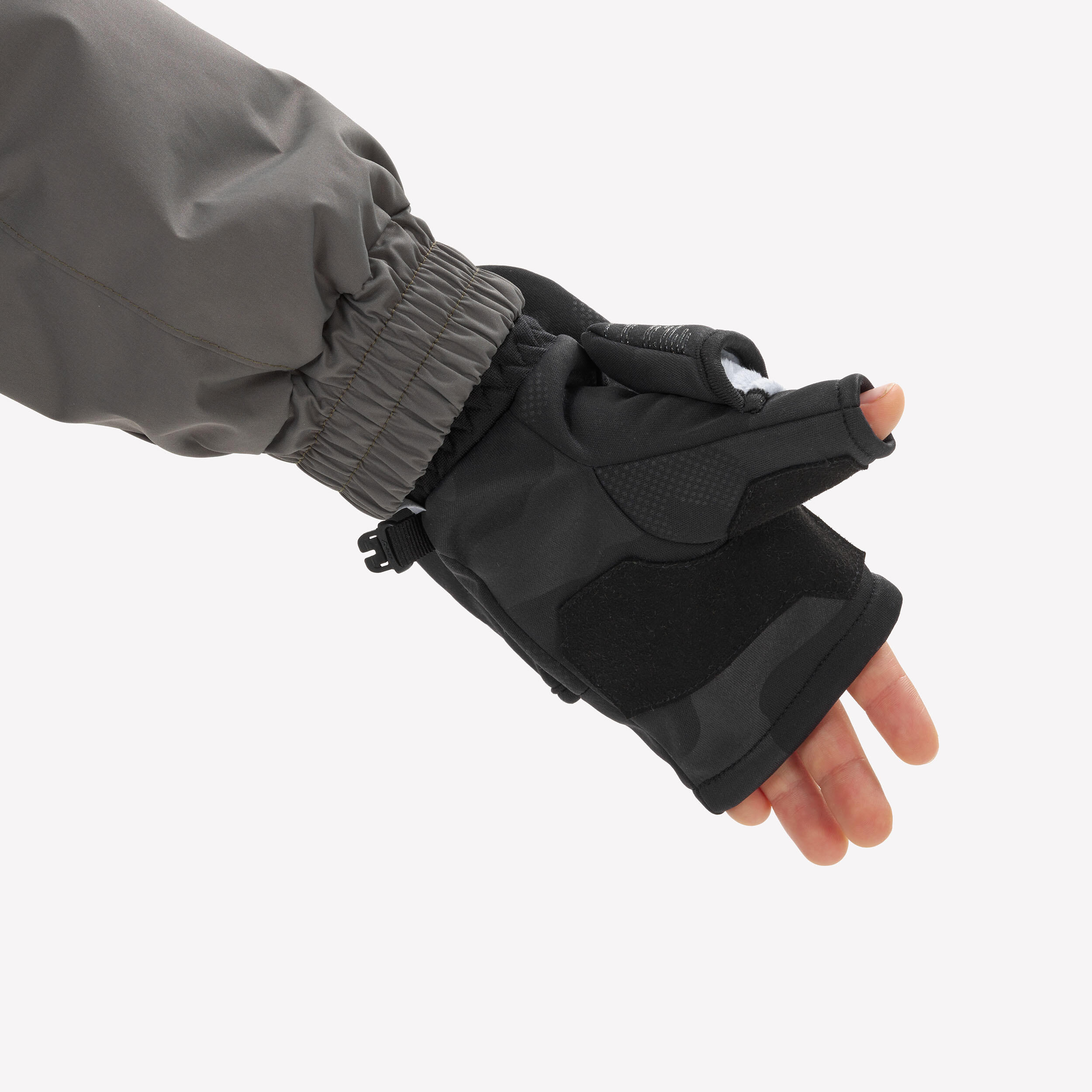 Handschuhe Fäustlinge Kinder 6–14 Jahre Wandern - Hike500 schwarz