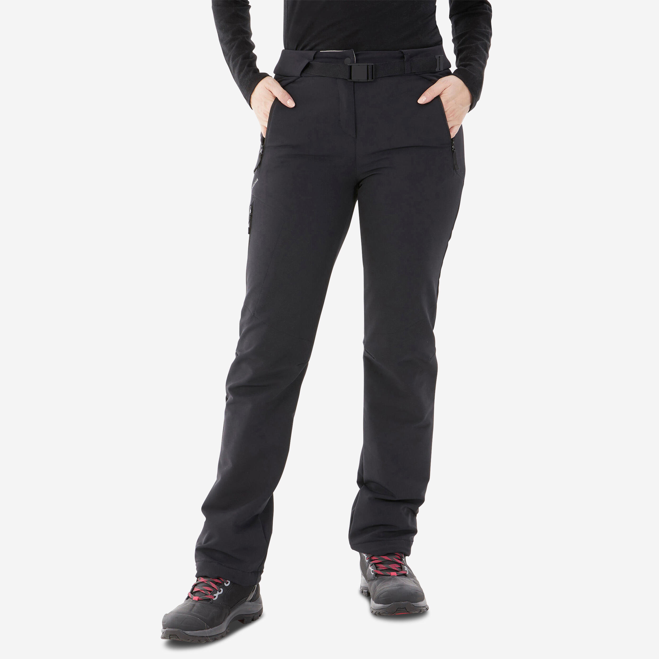 Wanderhose Damen warm wasserabweisend - SH500 schwarz