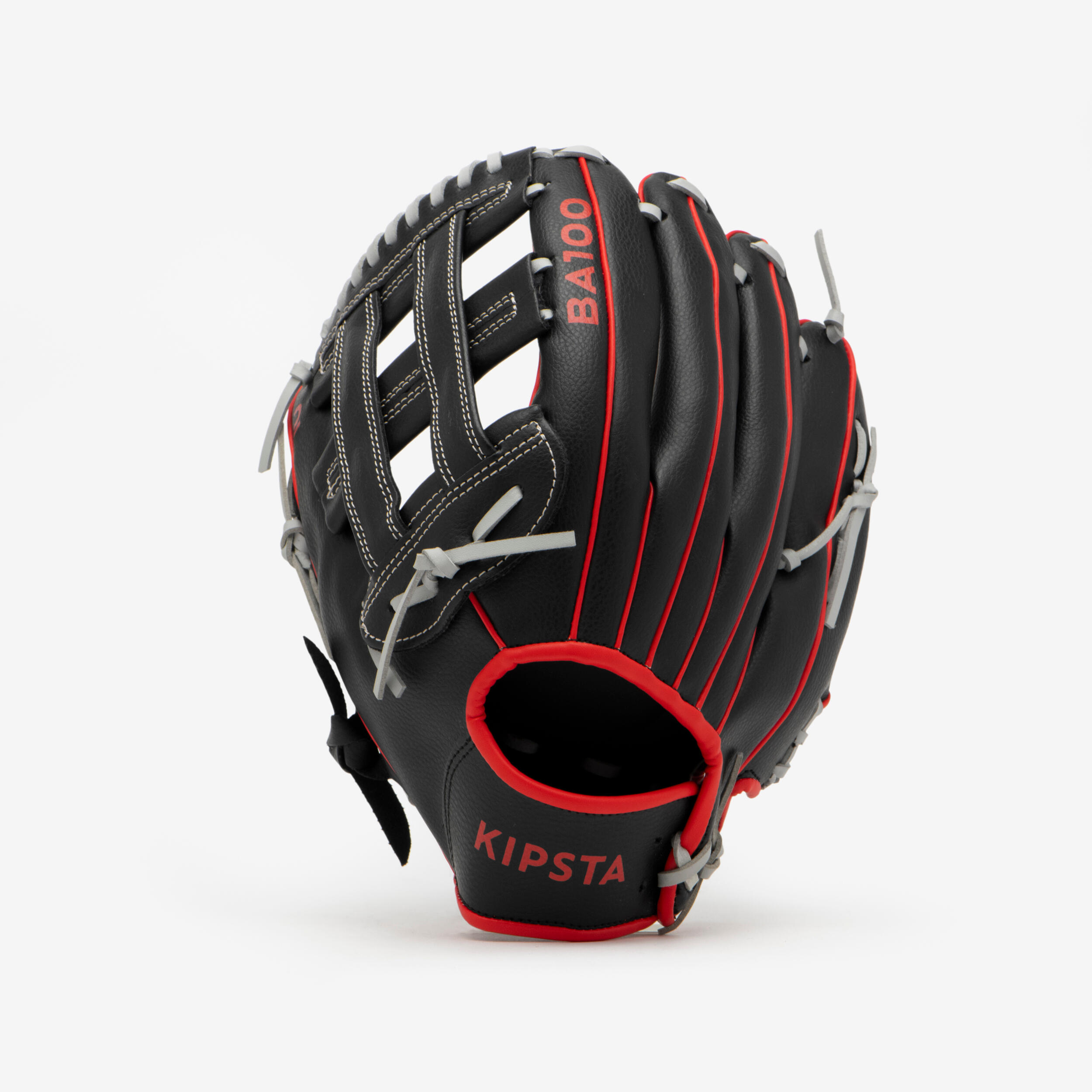 Damen/Herren Baseball Handschuh - BA100 LHT schwarz/rot