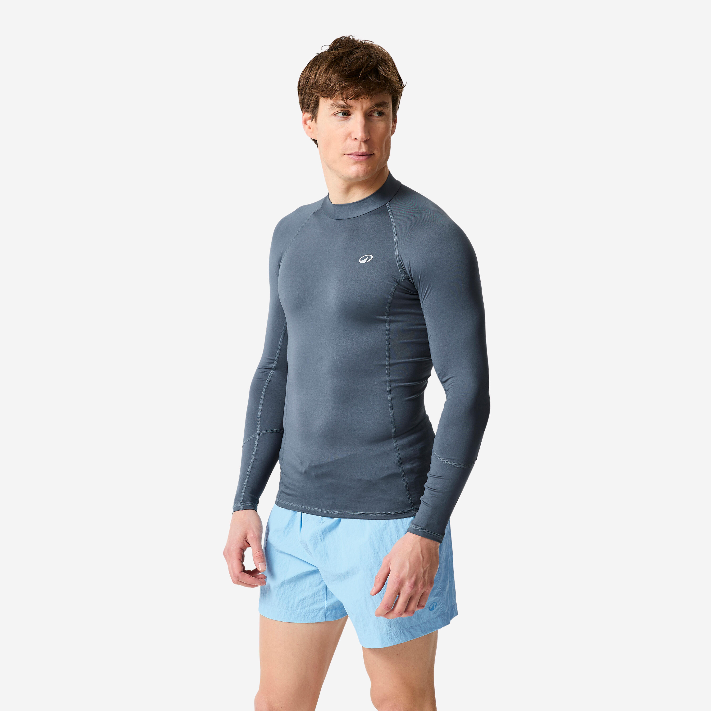 UV-Shirt langarm Herren 100 grau