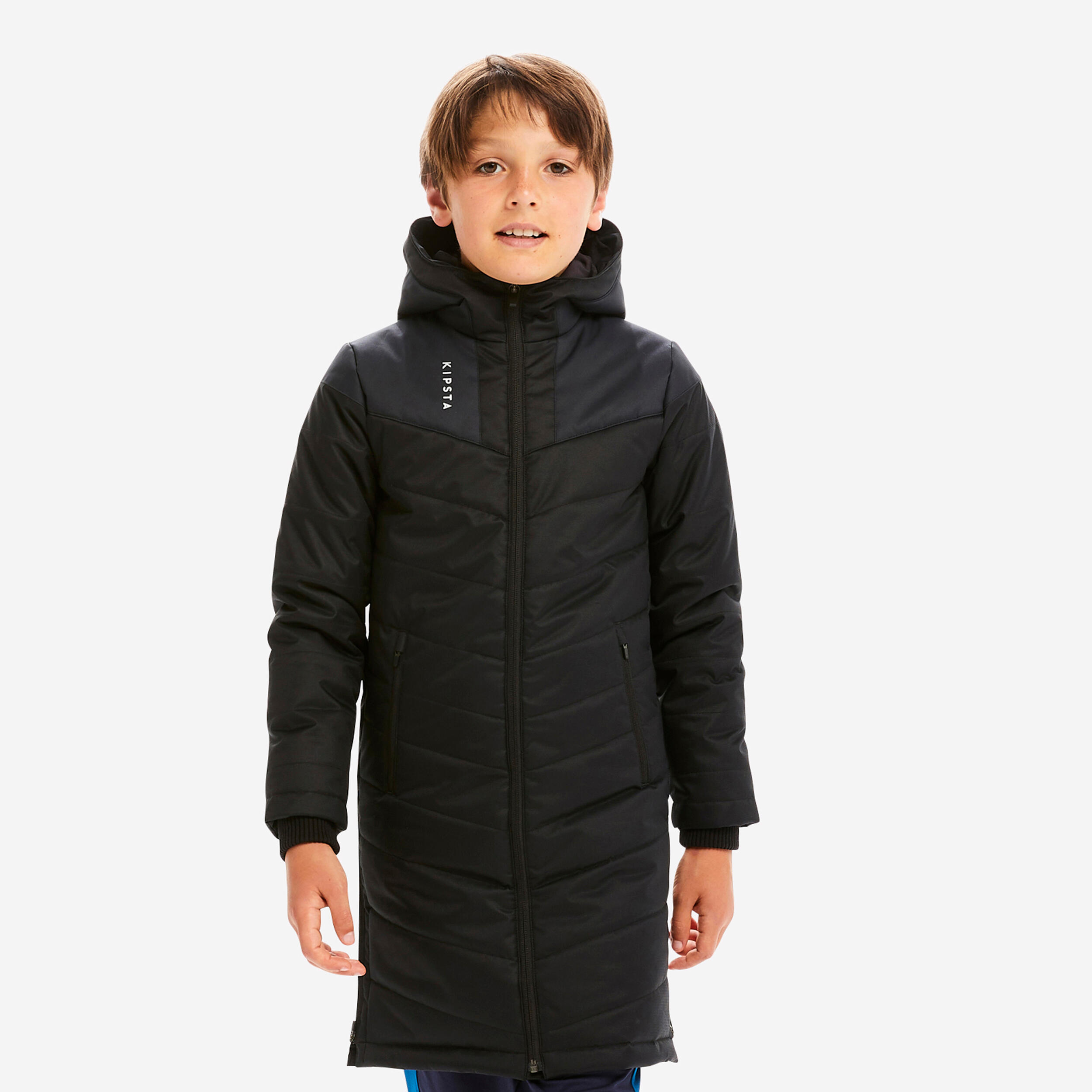 Kinder Fußball Parka lang - Traxium schwarz