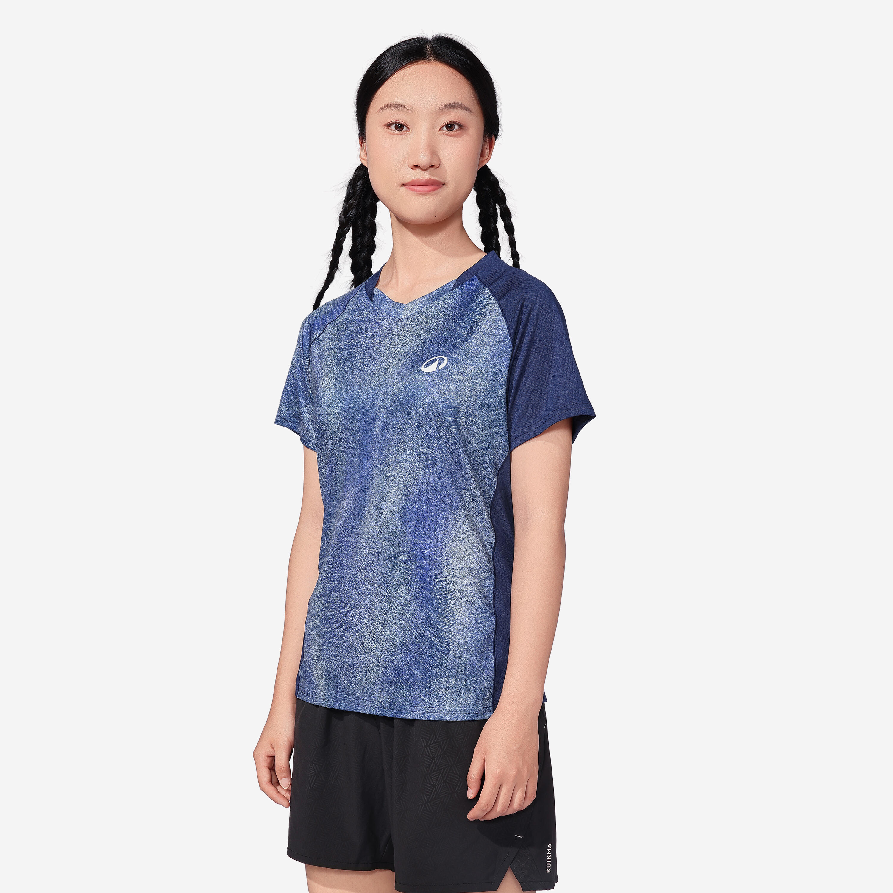 Damen Badminton T-Shirt - 560 Lite navy/neon