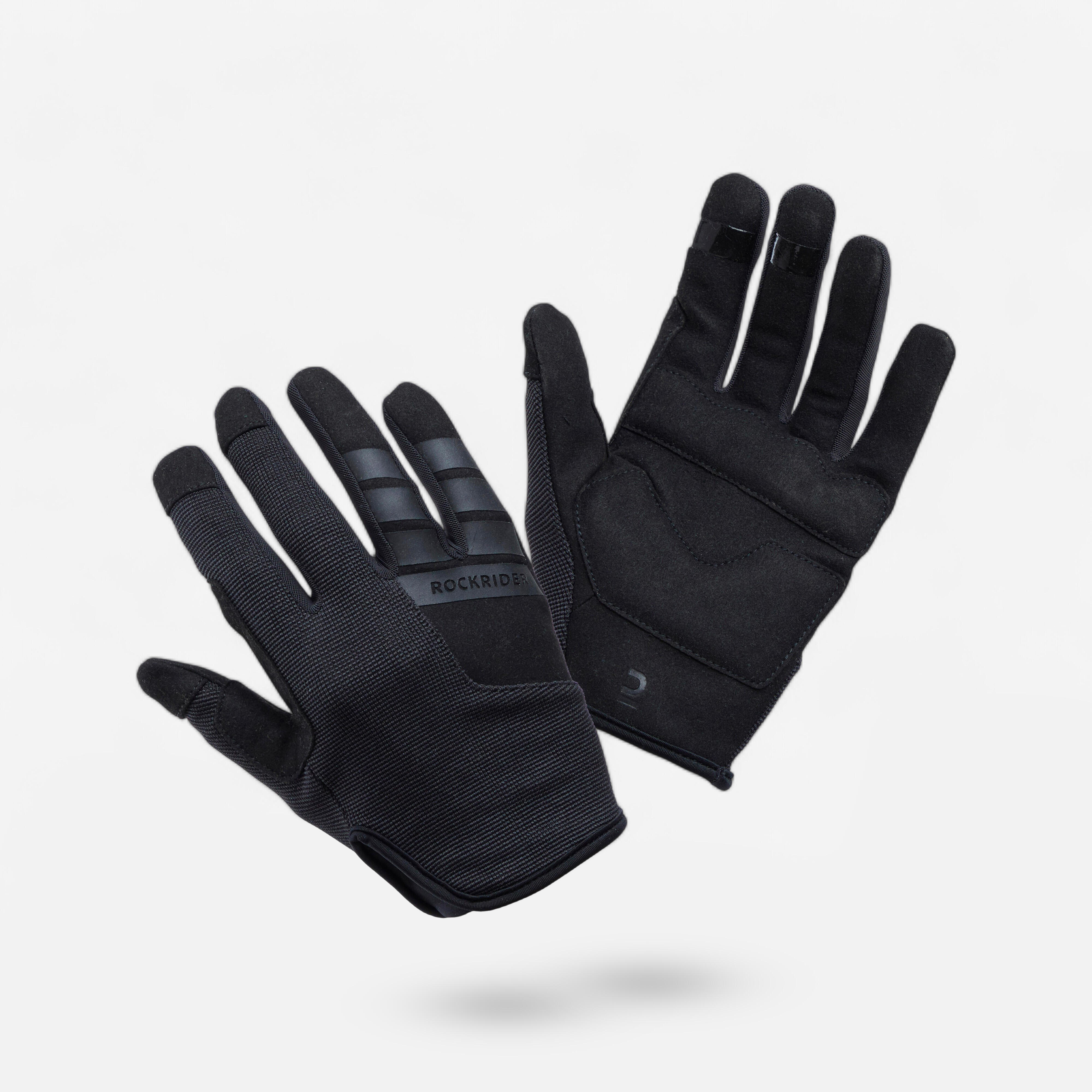 Kinder Fahrradhandschuhe lang Sommer schwarz