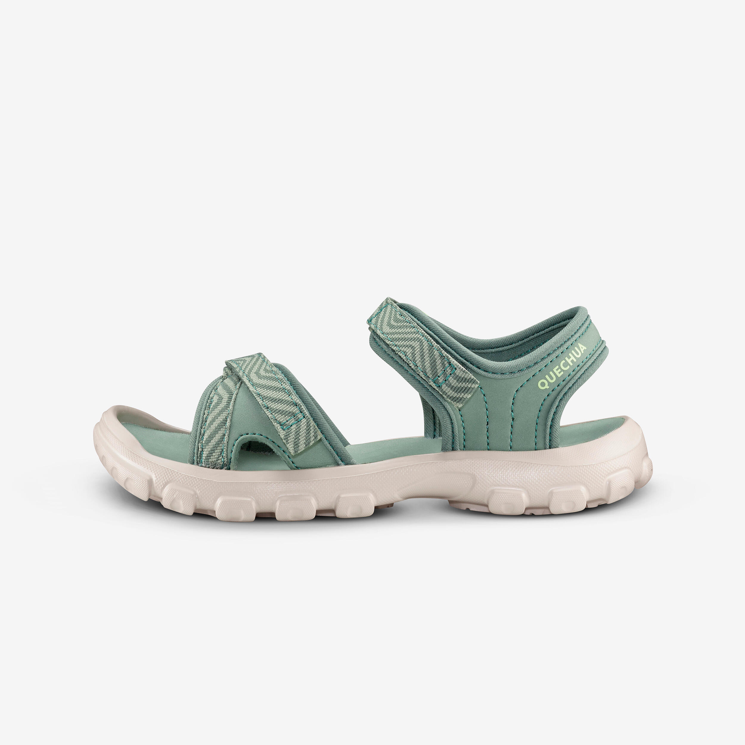 Trekkingsandalen Kinder Größe 32–37 Klettverschluss Wandern - NH100 grün