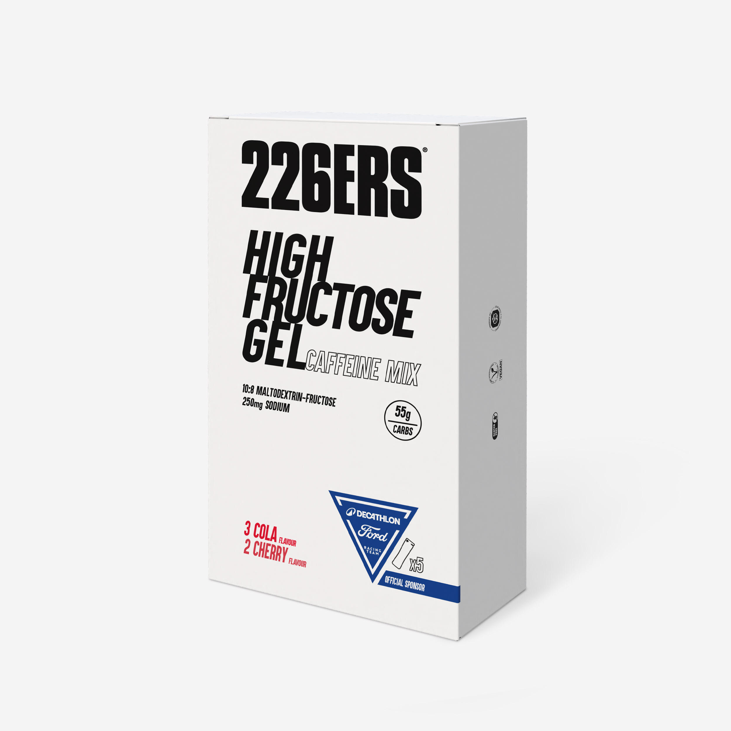 Multipack Gel 1:0,8 hoher Fruktosegehalt mit Koffein 5 × 80 g