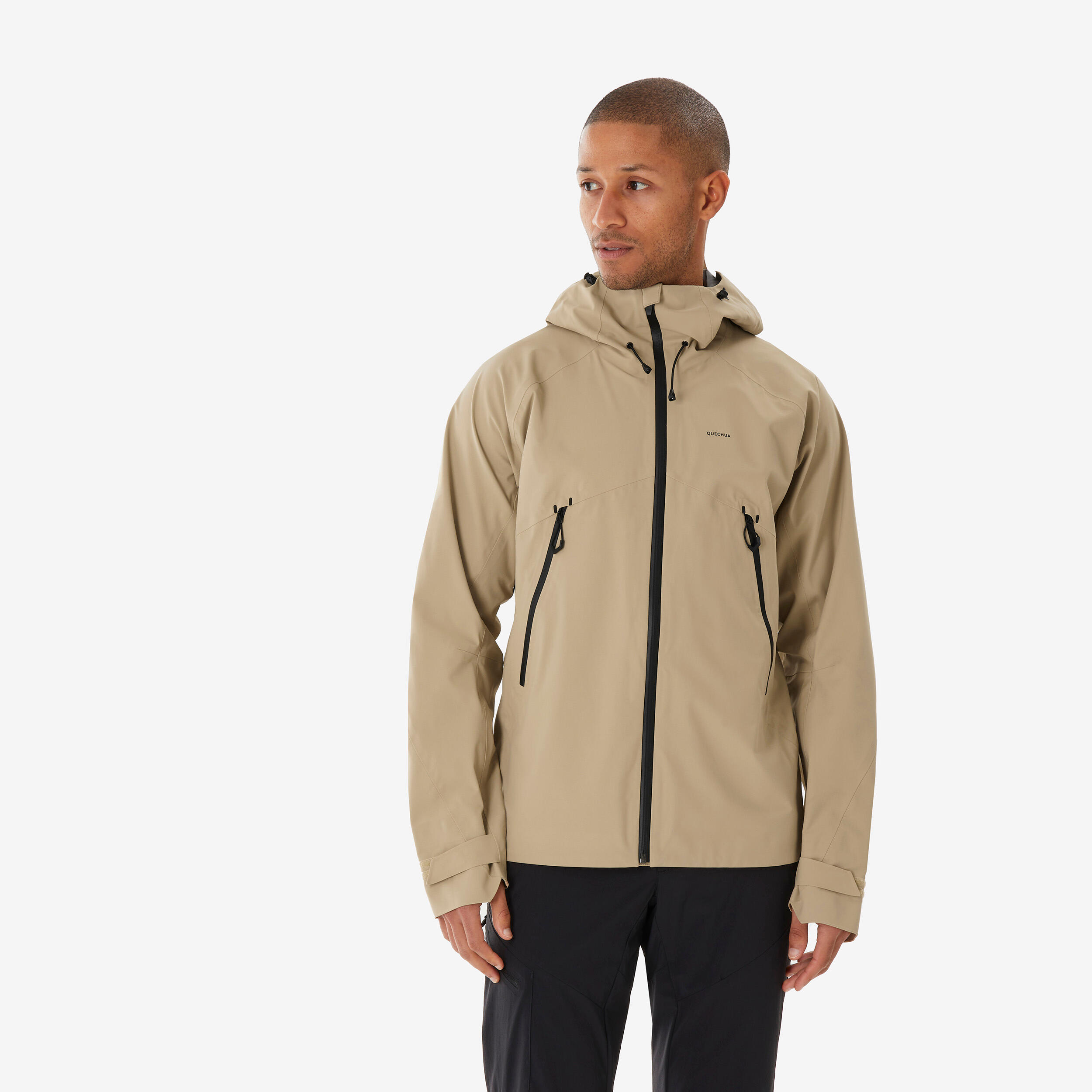 Regenjacke Herren wasserdicht Wandern - MH500 beige