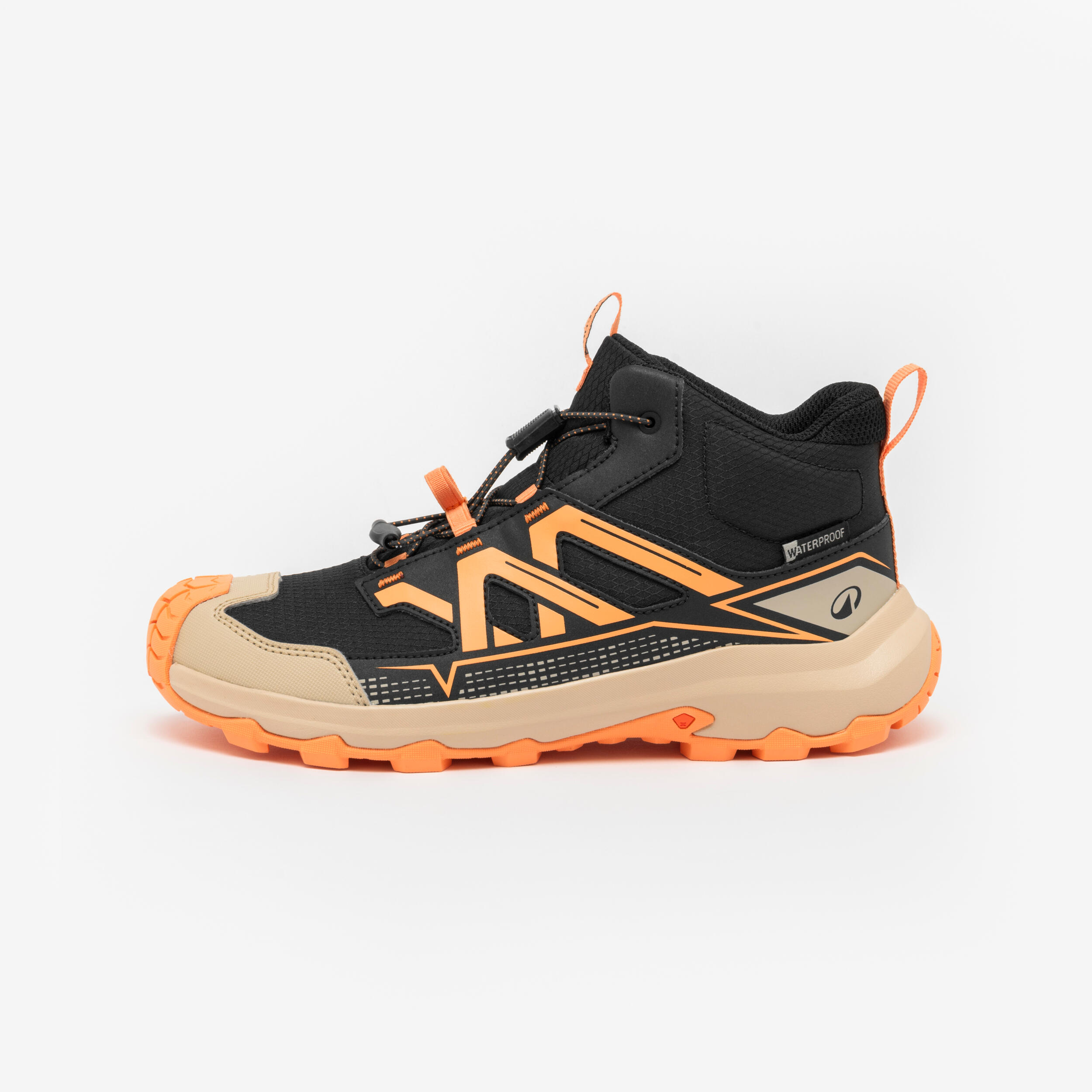 Wanderschuhe Kinder Gr. 35–38 halbhoch Schnellschnürung - Crossrock orange