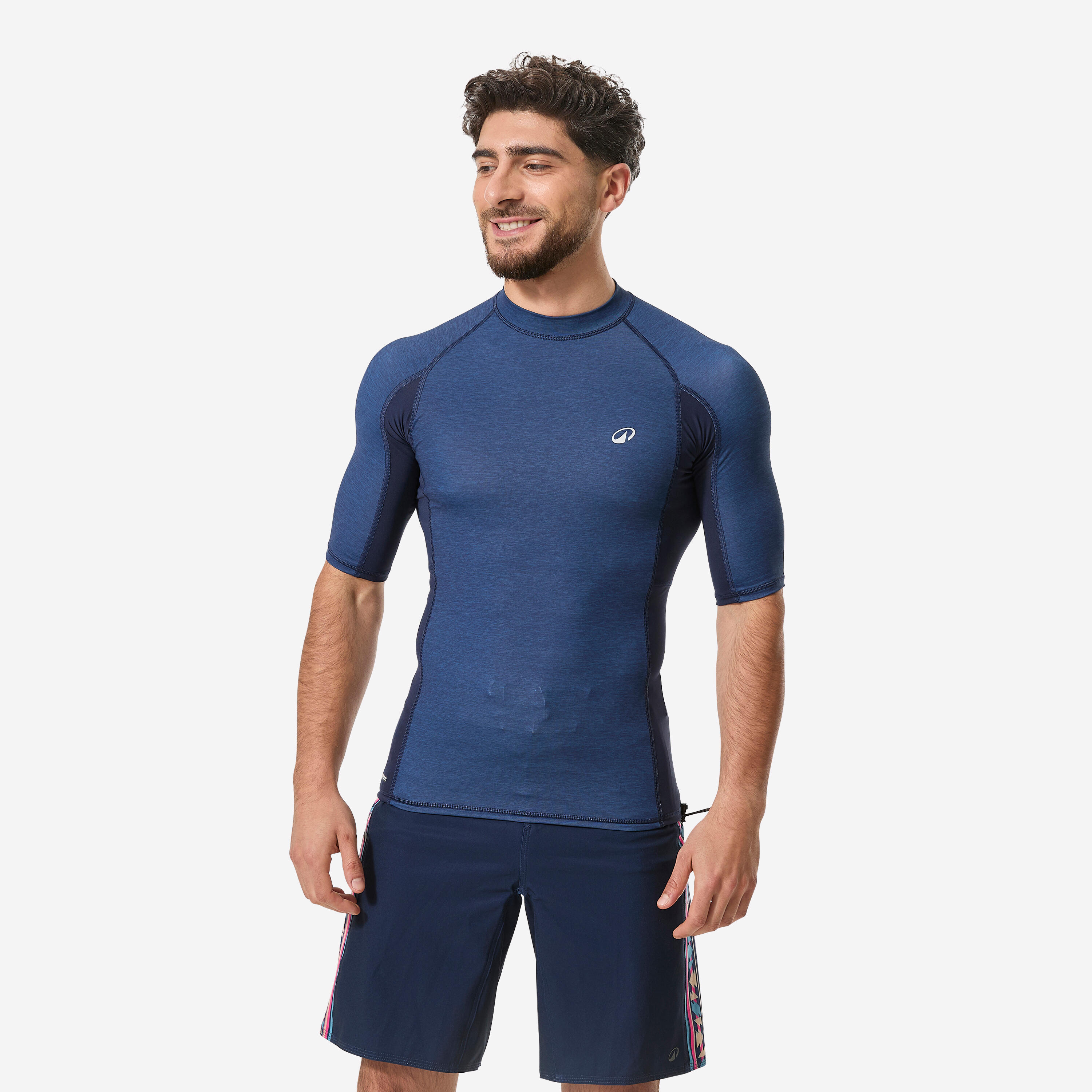 UV-Shirt kurzarm Herren 500 Amphi blau