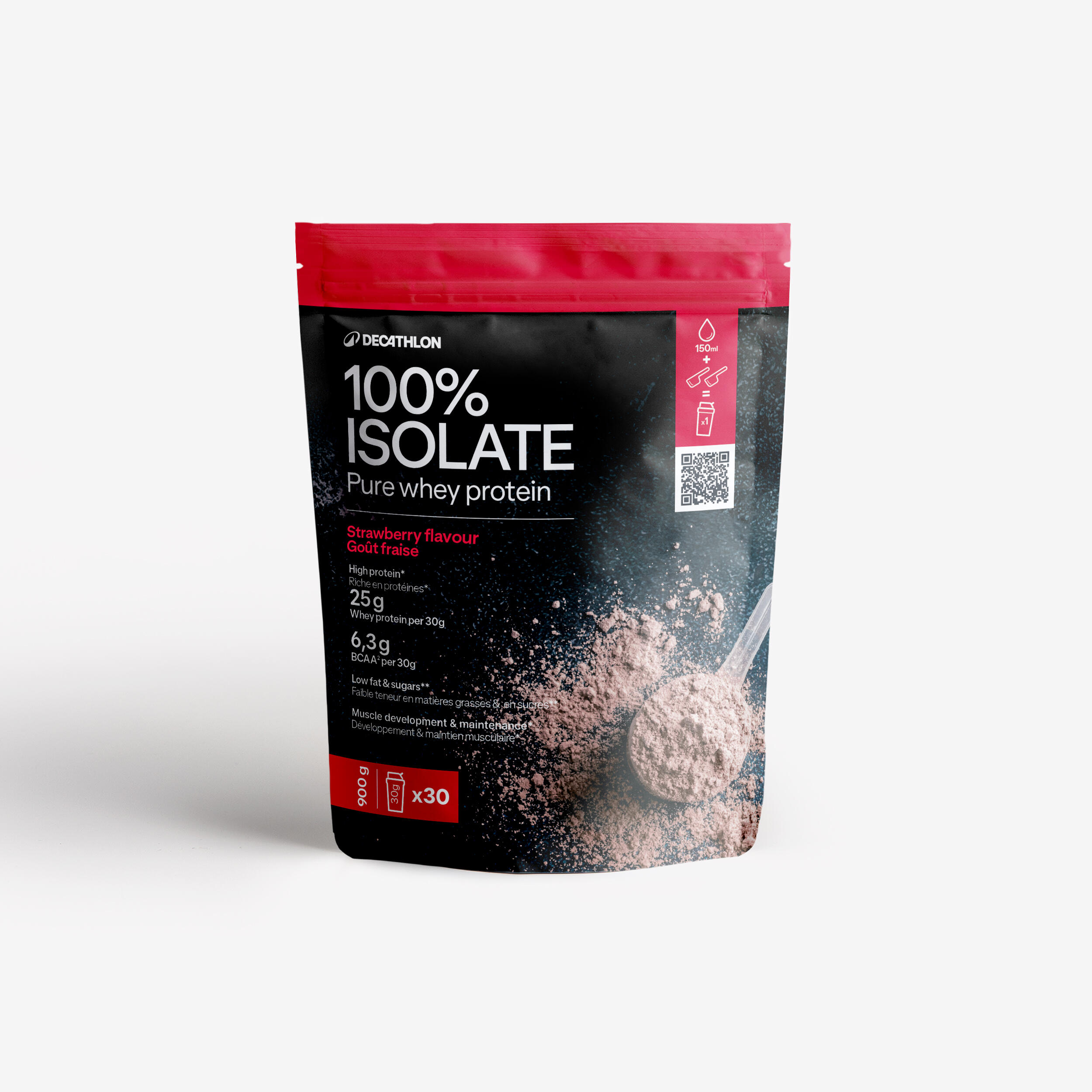 Pure Whey Protein 100 % Isolat Erdbeere 900 g