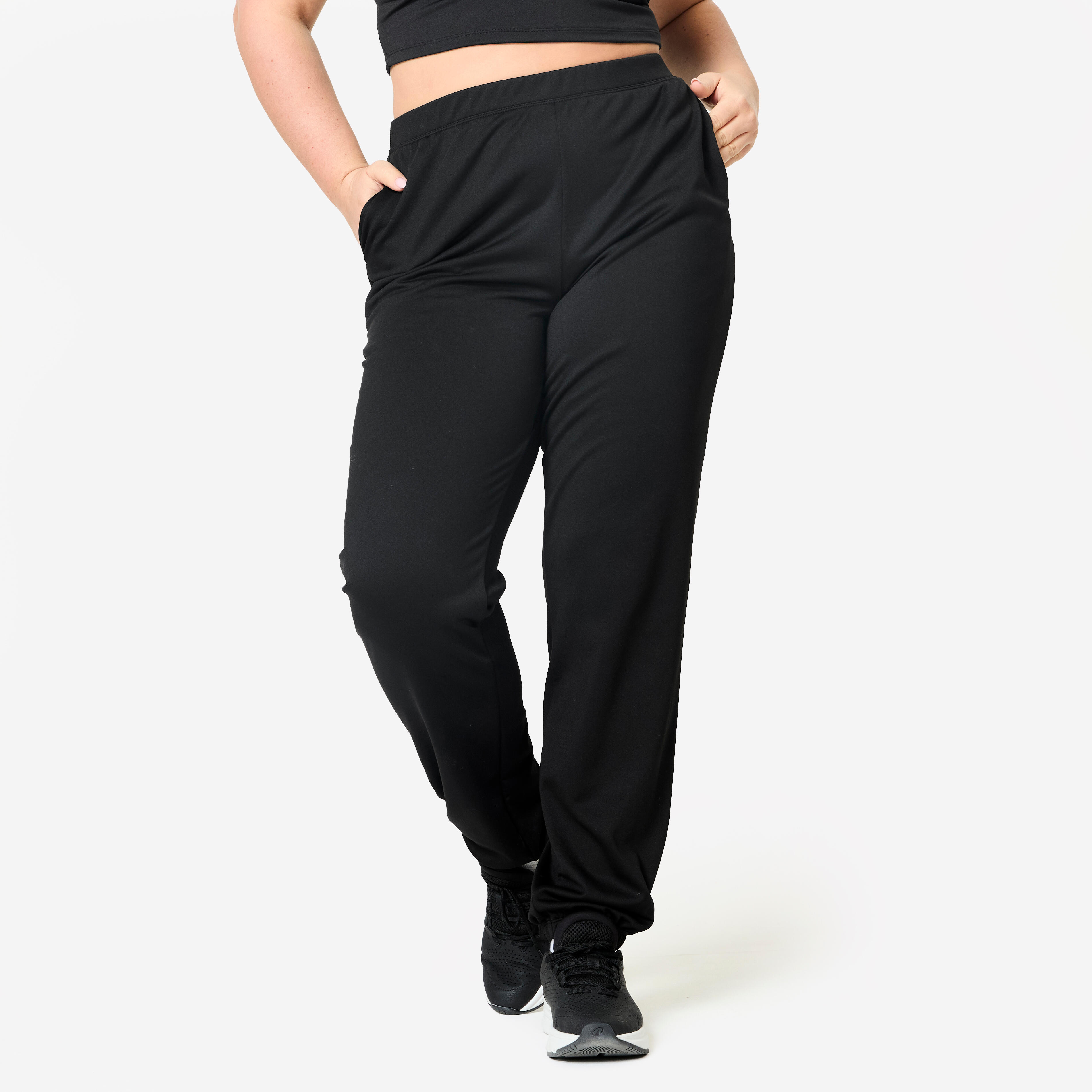 Trainingshose Damen warm bequem - schwarz