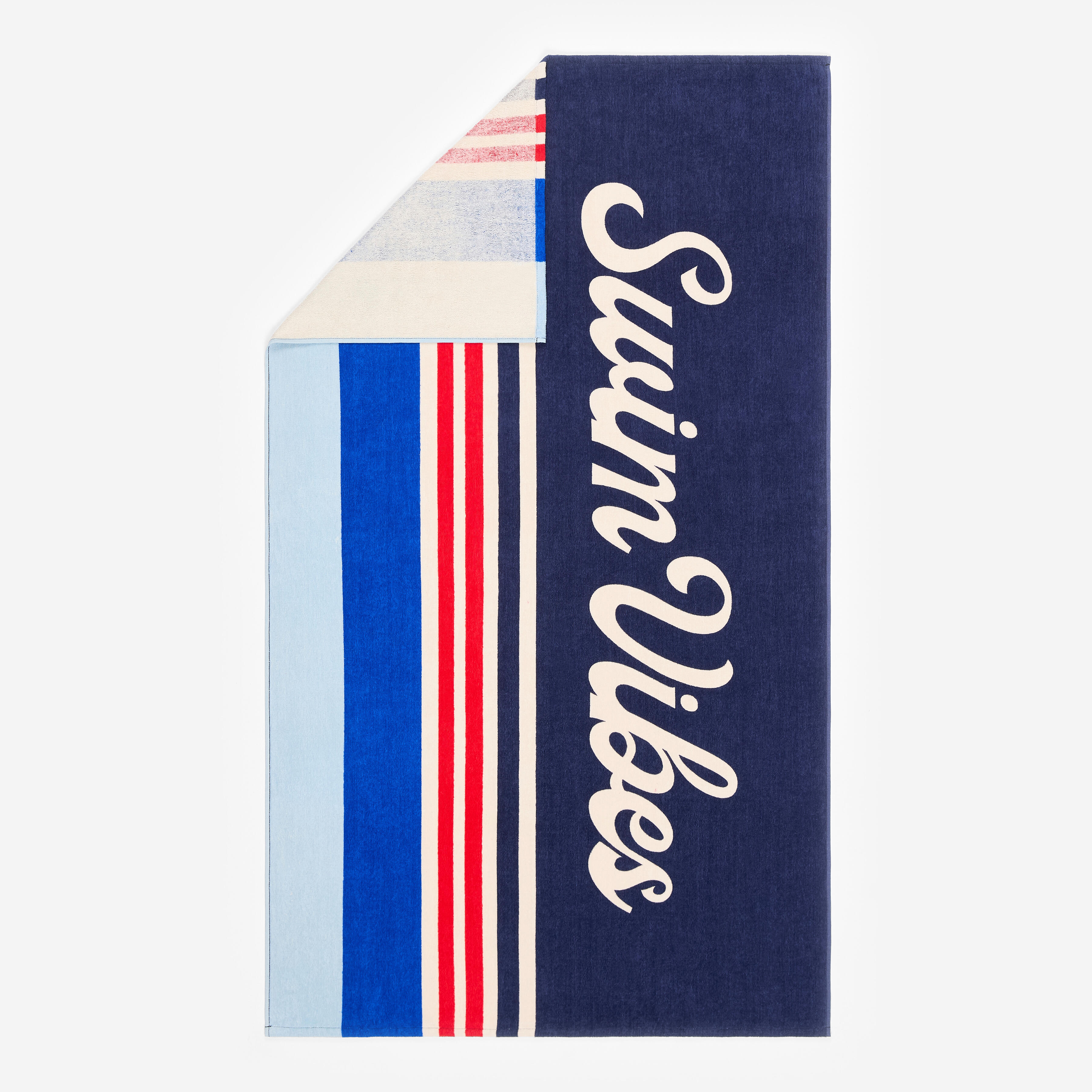 Handtuch Strand L 145 × 85 cm - bedruckt Summer blau