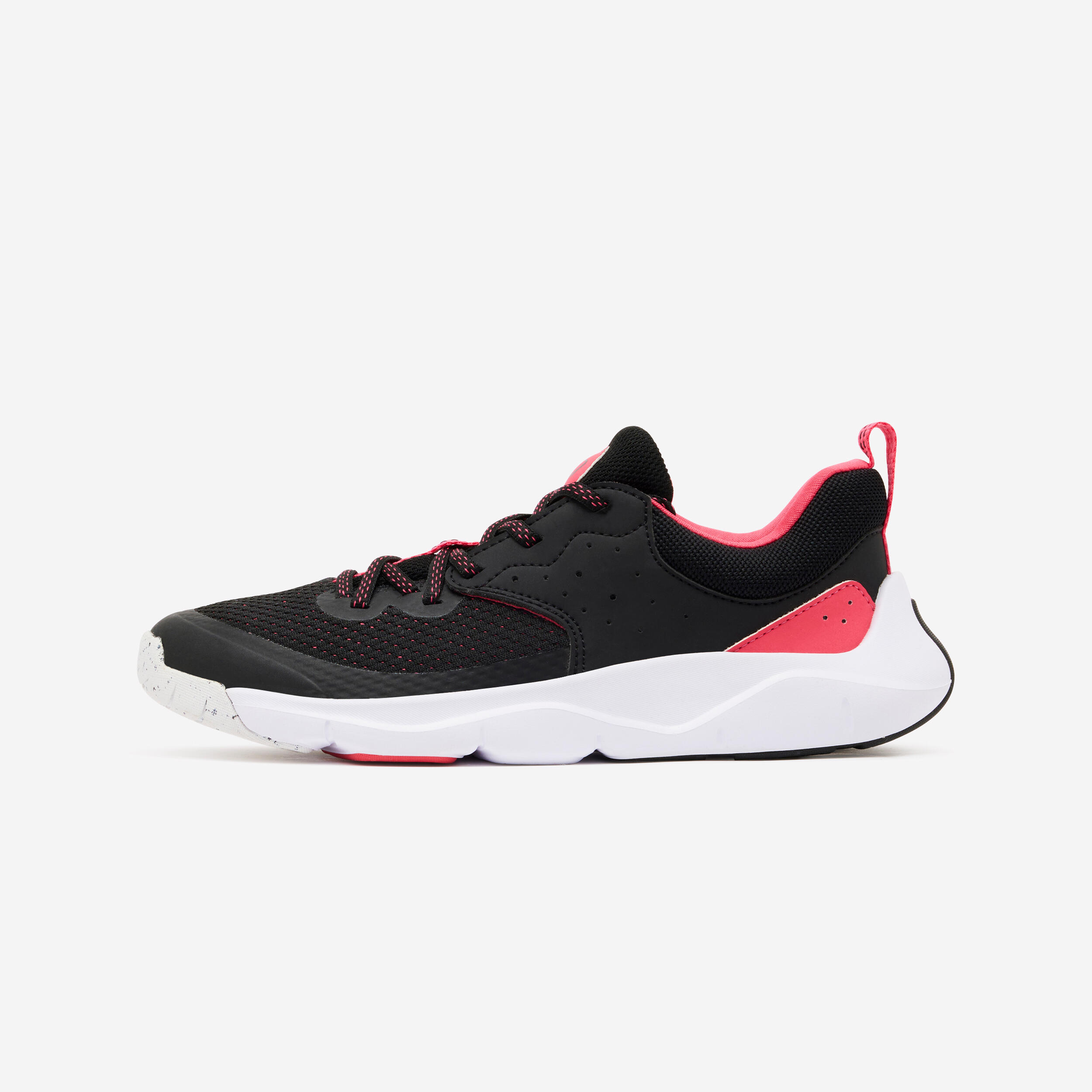 Sportschuhe Kinder Schnürung leicht - Playful Fast schwarz/rosa