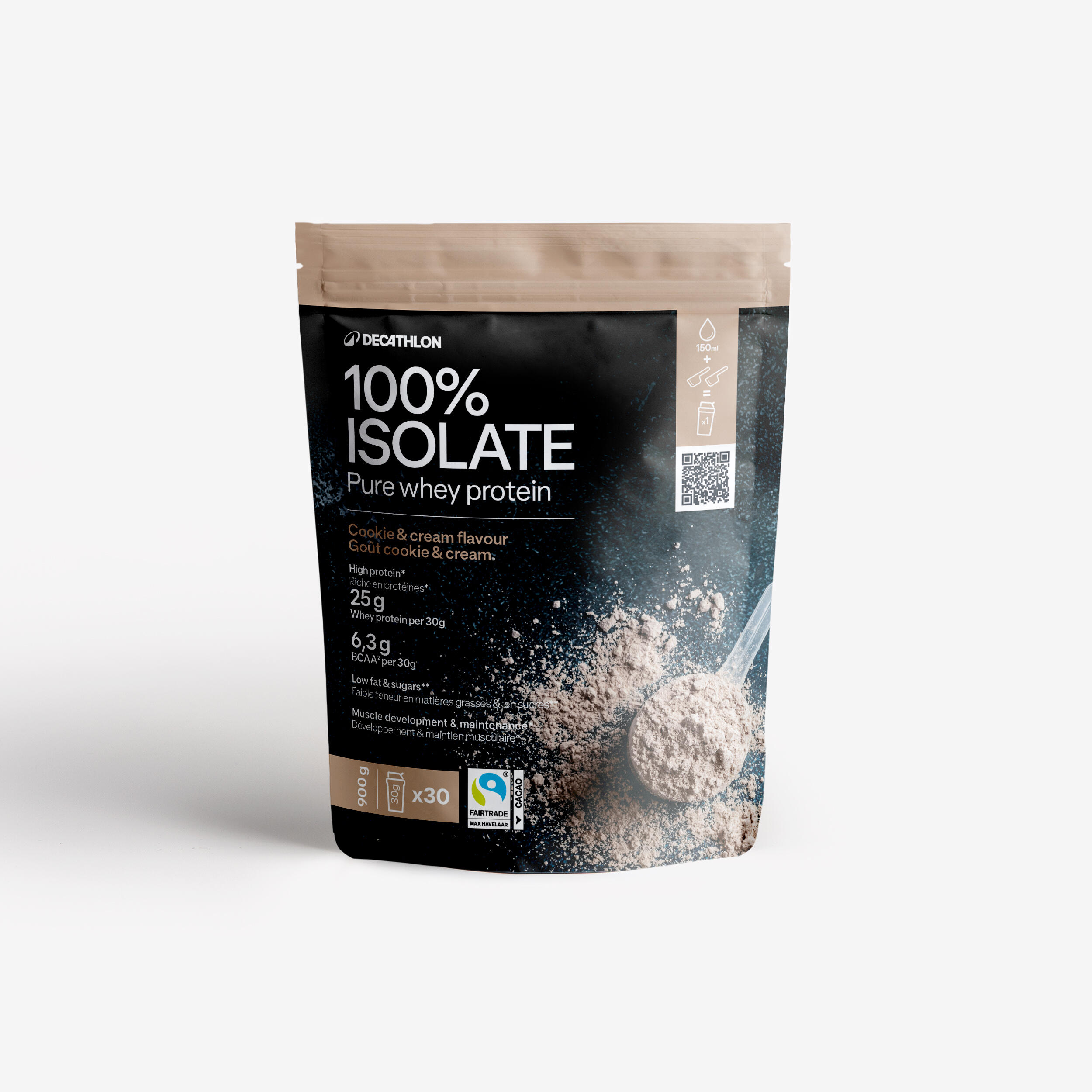 Proteinpulver Pure Whey 100 % Isolat Cookie Cream 900 g