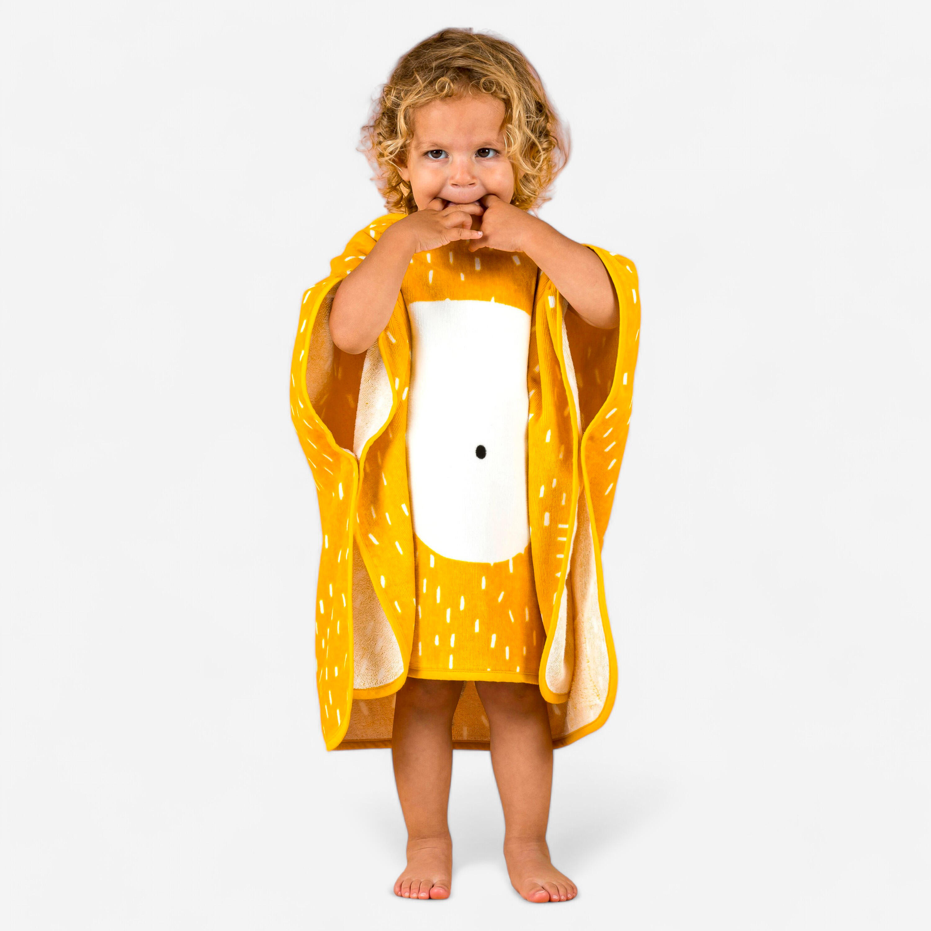 Bade-Poncho Baby Baumwolle - Löwe gelb