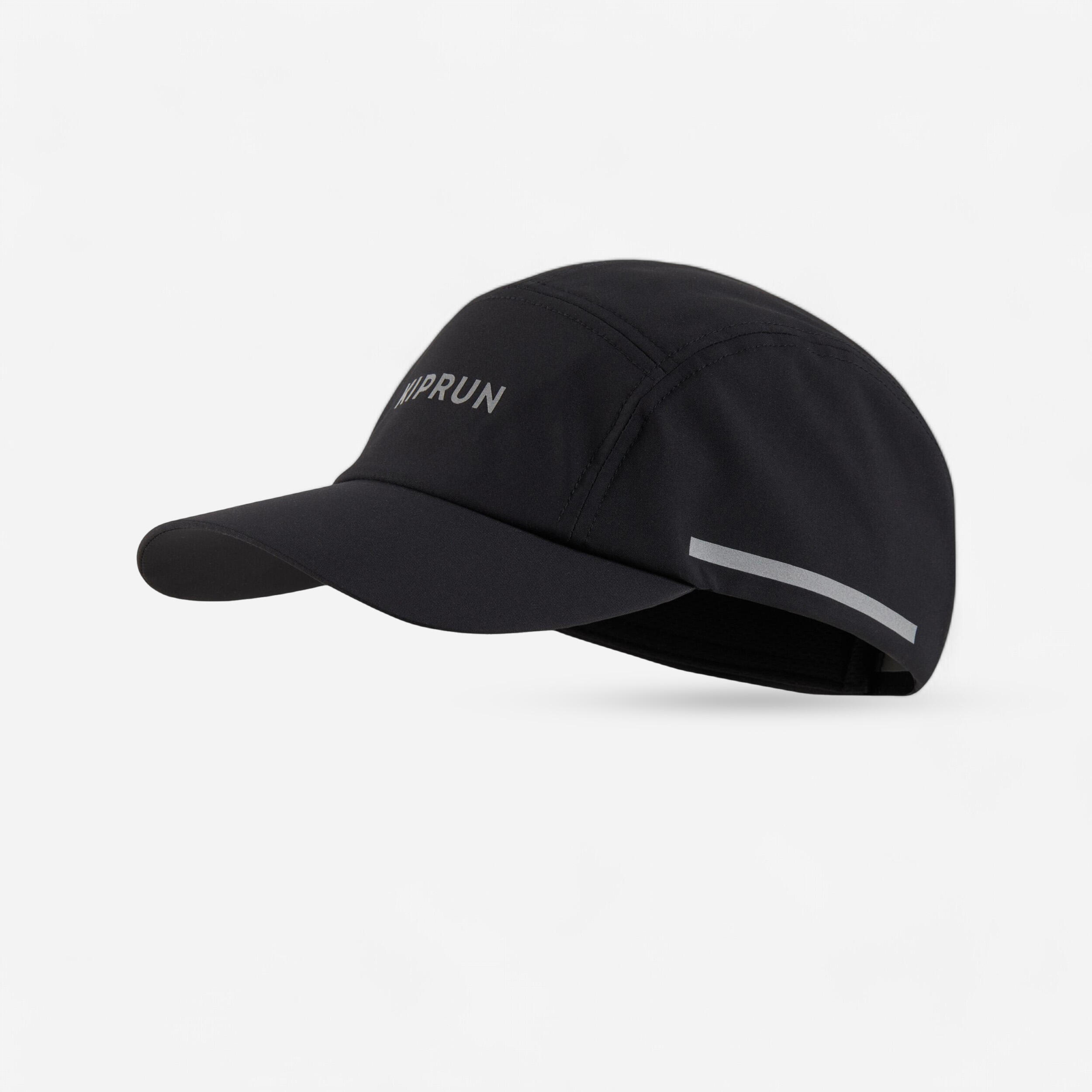 Lauf-Cap Schirmmütze Unisex 5 Panel Regen wasserabweisend - schwarz