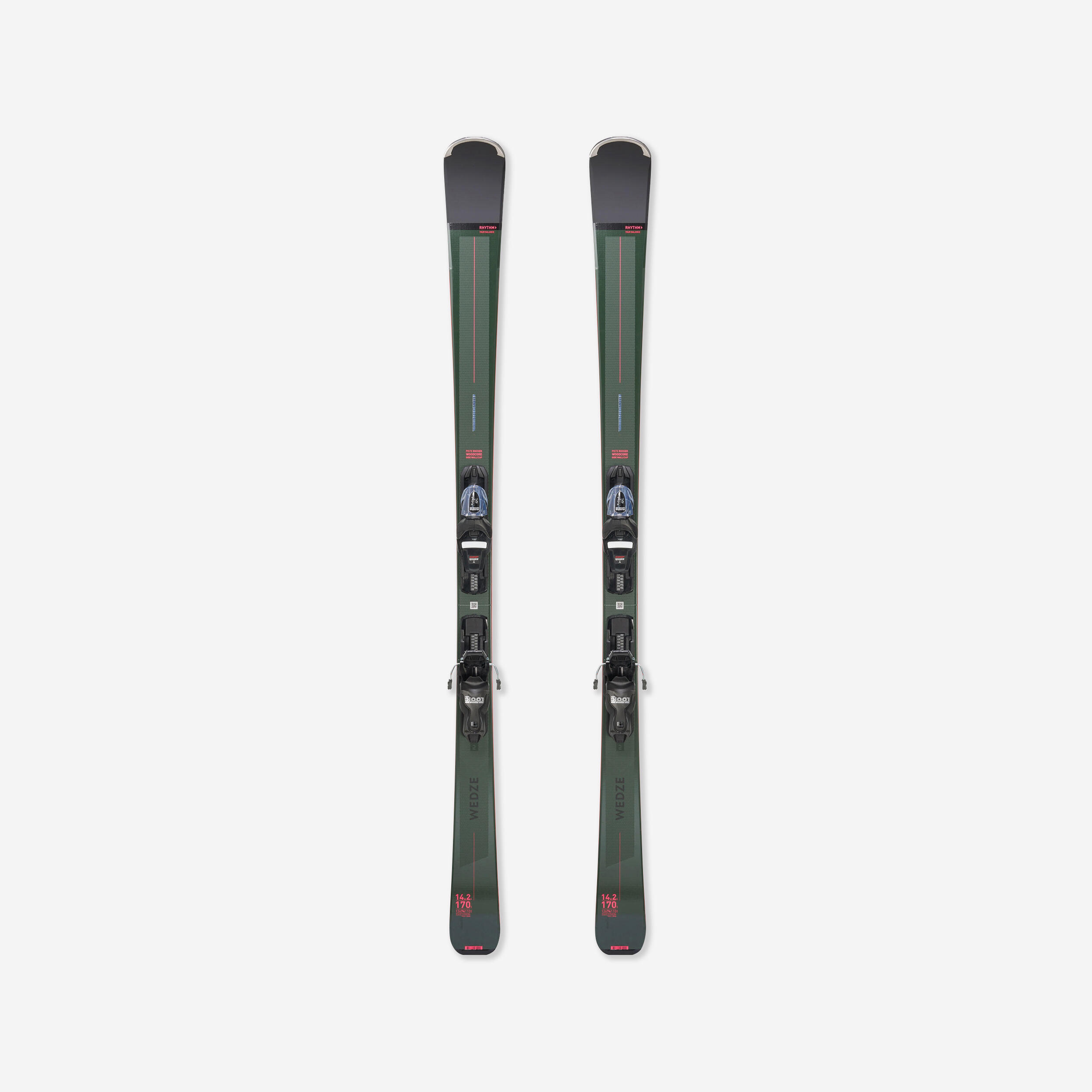 Ski Herren mit Bindung Piste - Boost 580 Khaki/rosa