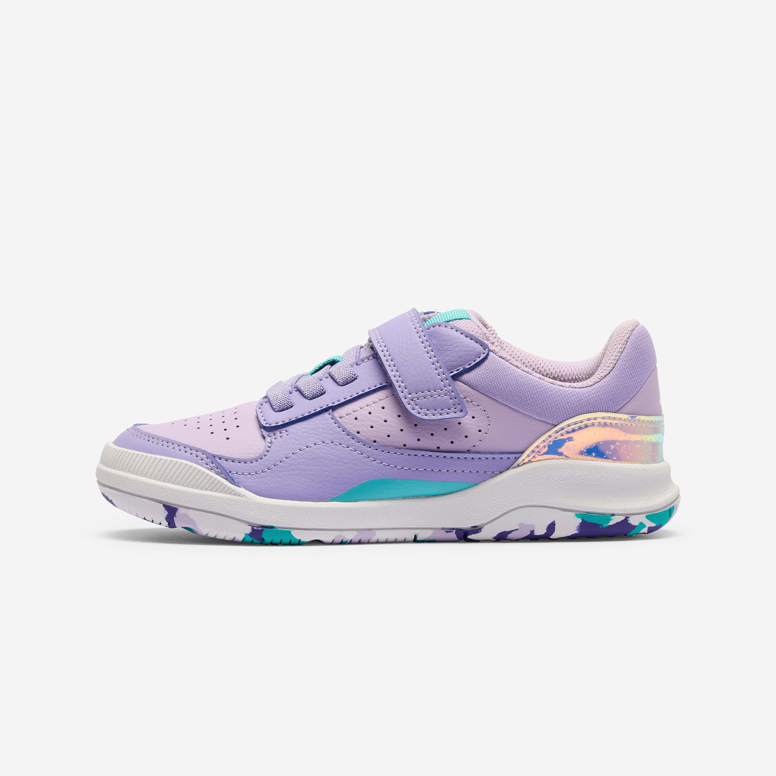 Fitnessschuhe Kinder robust Multisport - Playventure Yard Sneaker lila/grün