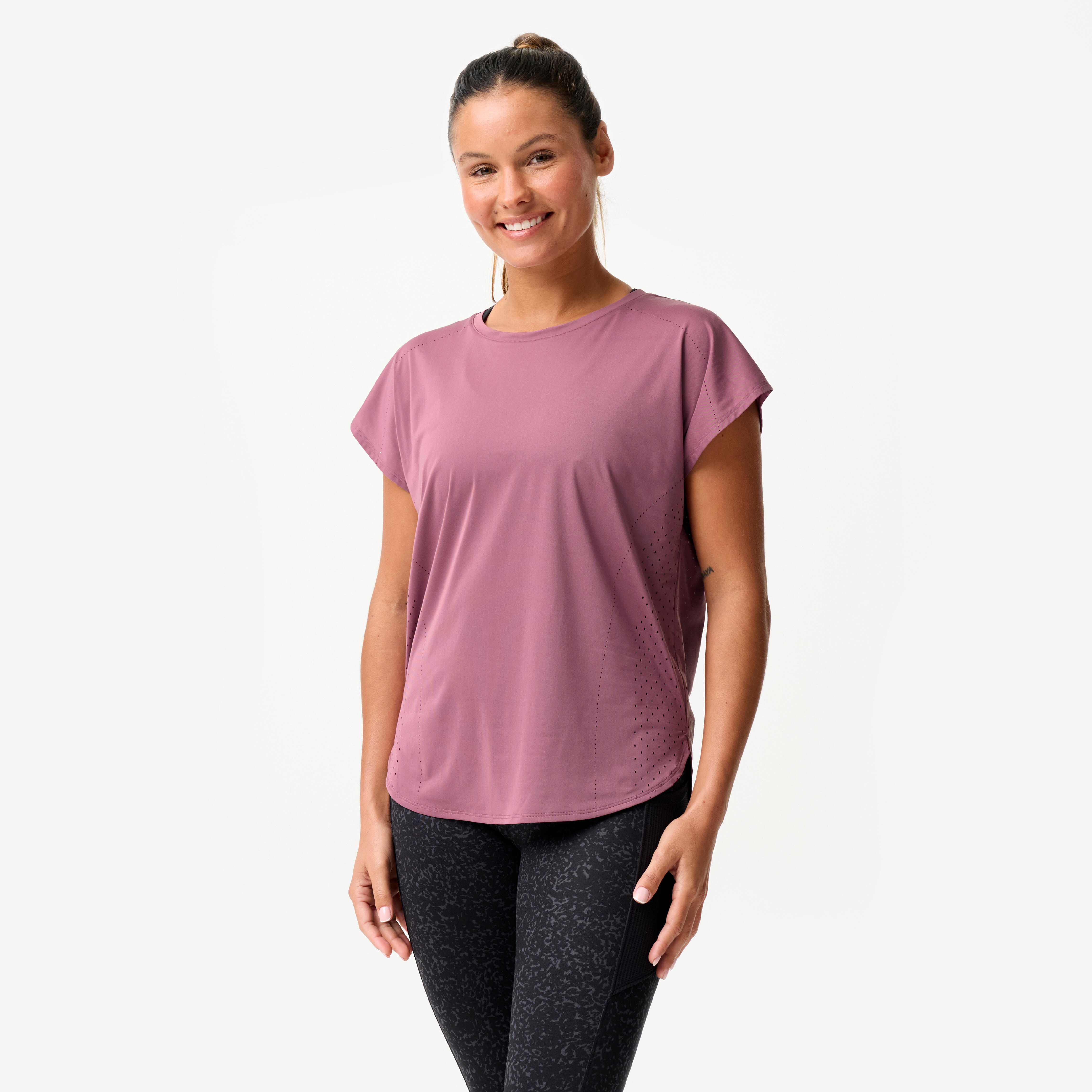 T-Shirt Damen weit atmungsaktiv - hellviolett