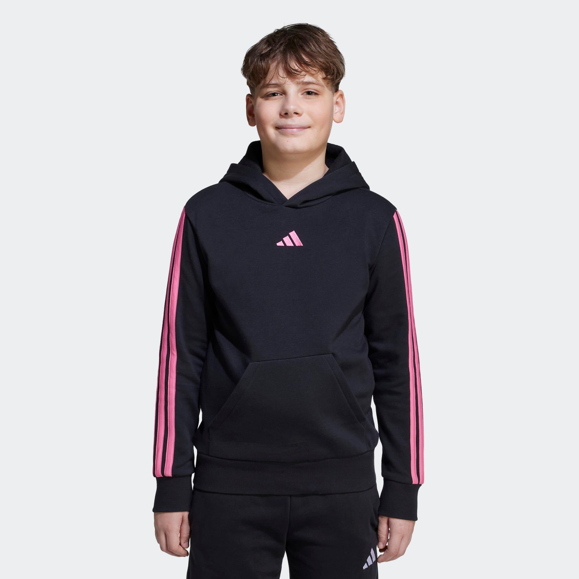 ADIDAS Sweatshirt Kinder halber Zipp - schwarz/rosa