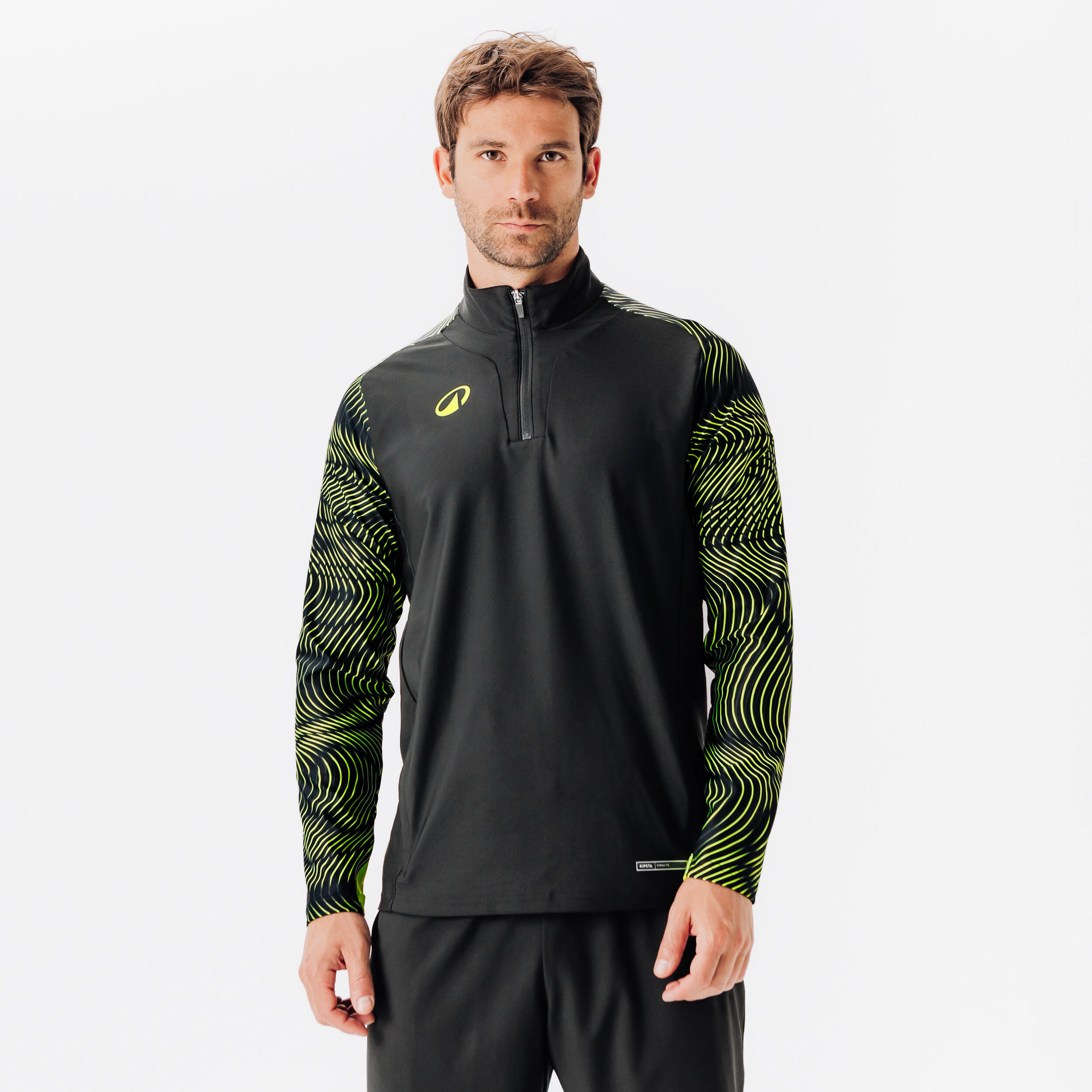 Fußball Sweatshirt 1/2 Zip - Viralto Wavy Club schwarz/gelb