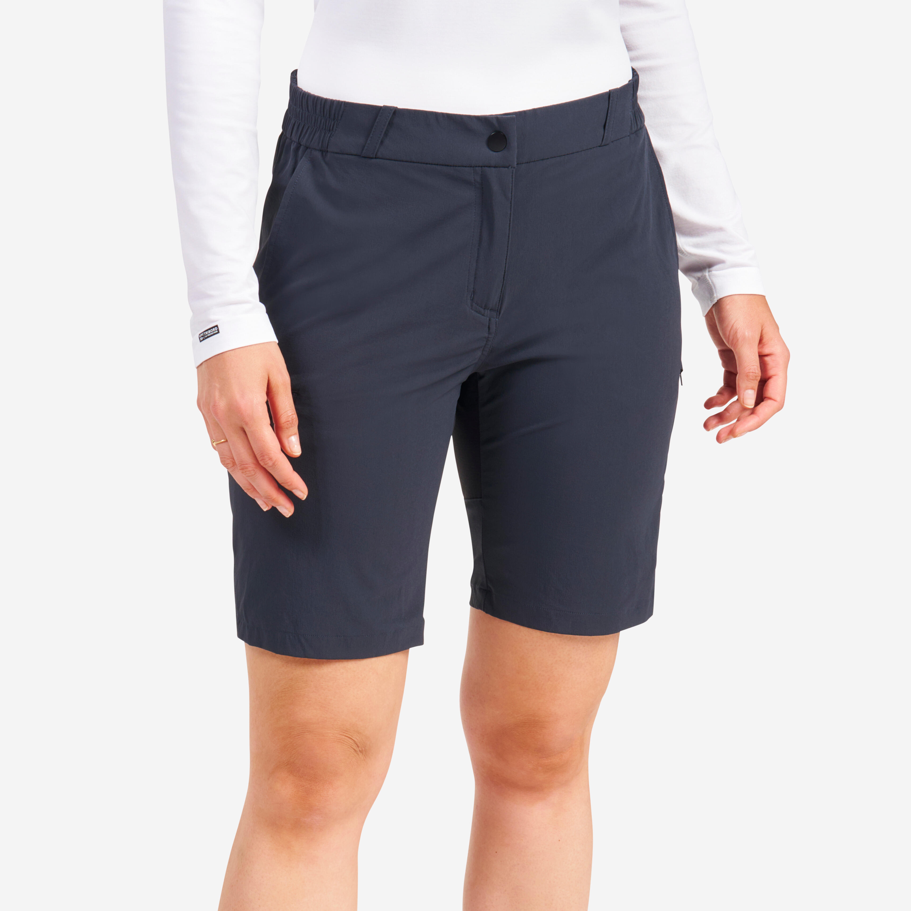 Segelshorts Damen wasserdicht 500 dunkelgrau