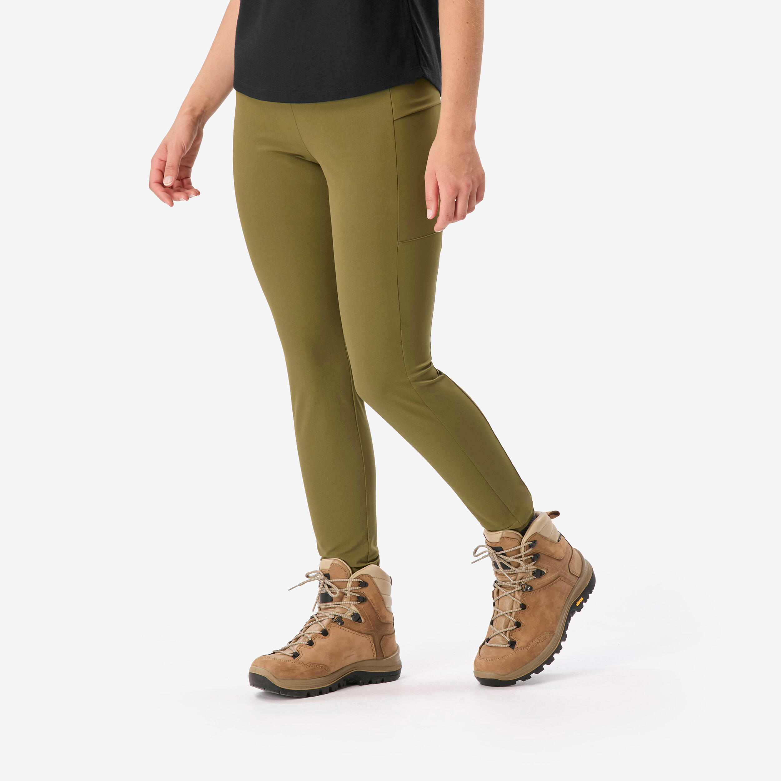 Leggings Damen robust Trekking - MT500 khaki