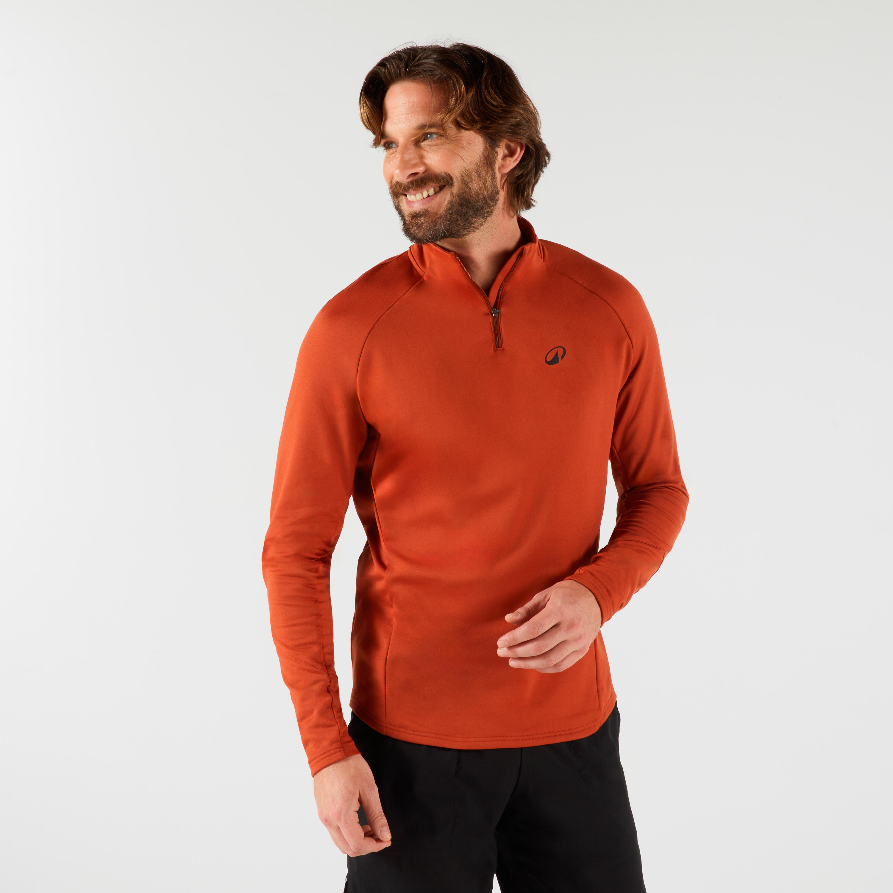 Herren Langarmshirt Tennis - Thermic 1/2 Zip rot