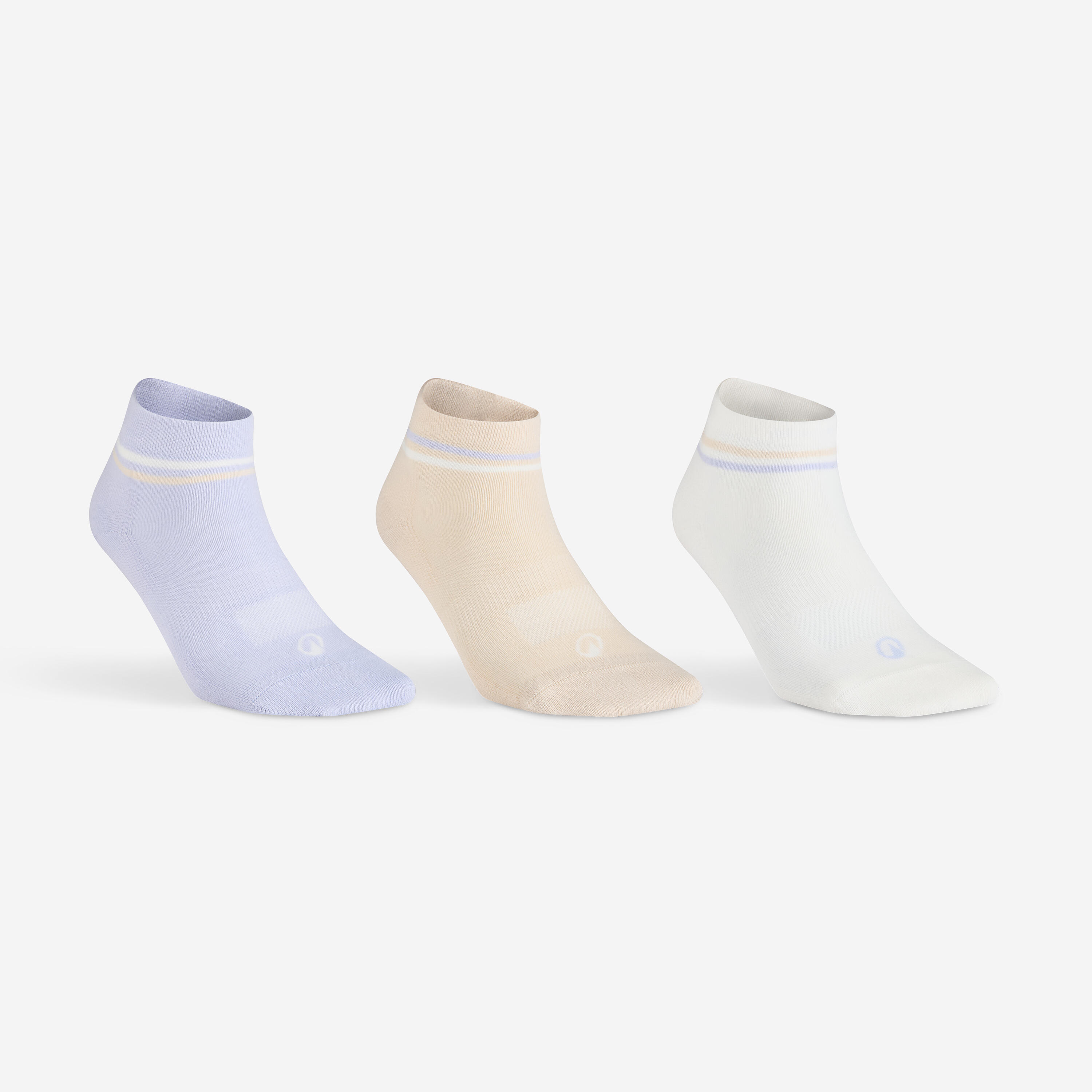 Kinder Tennissocken Mid 3er Pack - RS160 beige/violett